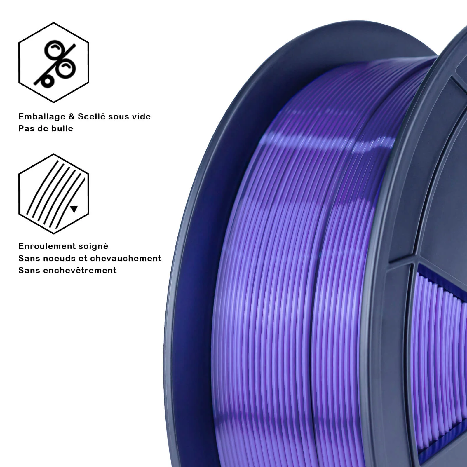 ZIRO Silk PLA Filament 1.75mm, Blue - Image 4