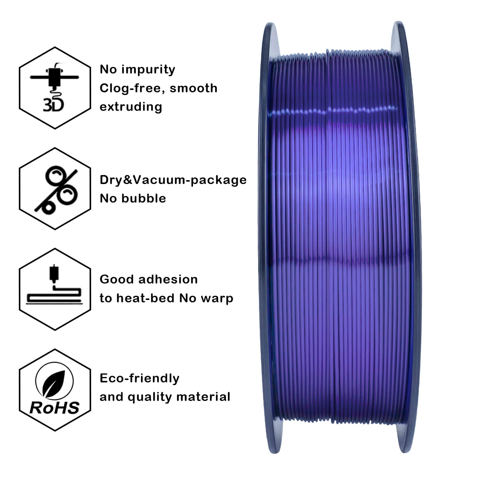 ZIRO Silk PLA Filament 1.75mm, Blue - Image 5