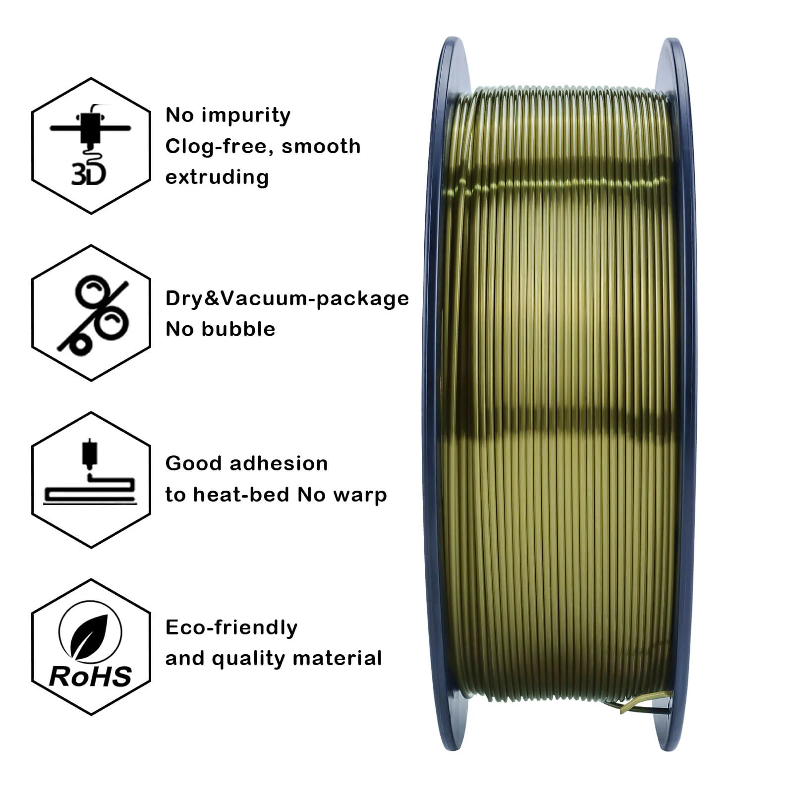 ZIRO Silk PLA Filament 1.75mm, Bronze - Image 9