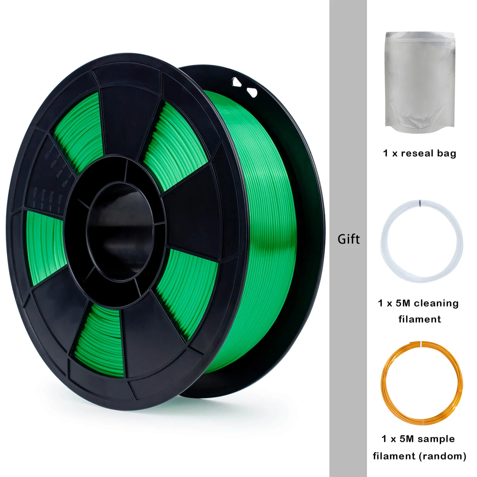ZIRO Silk PLA Filament 1.75mm, Christmas Green - Image 11
