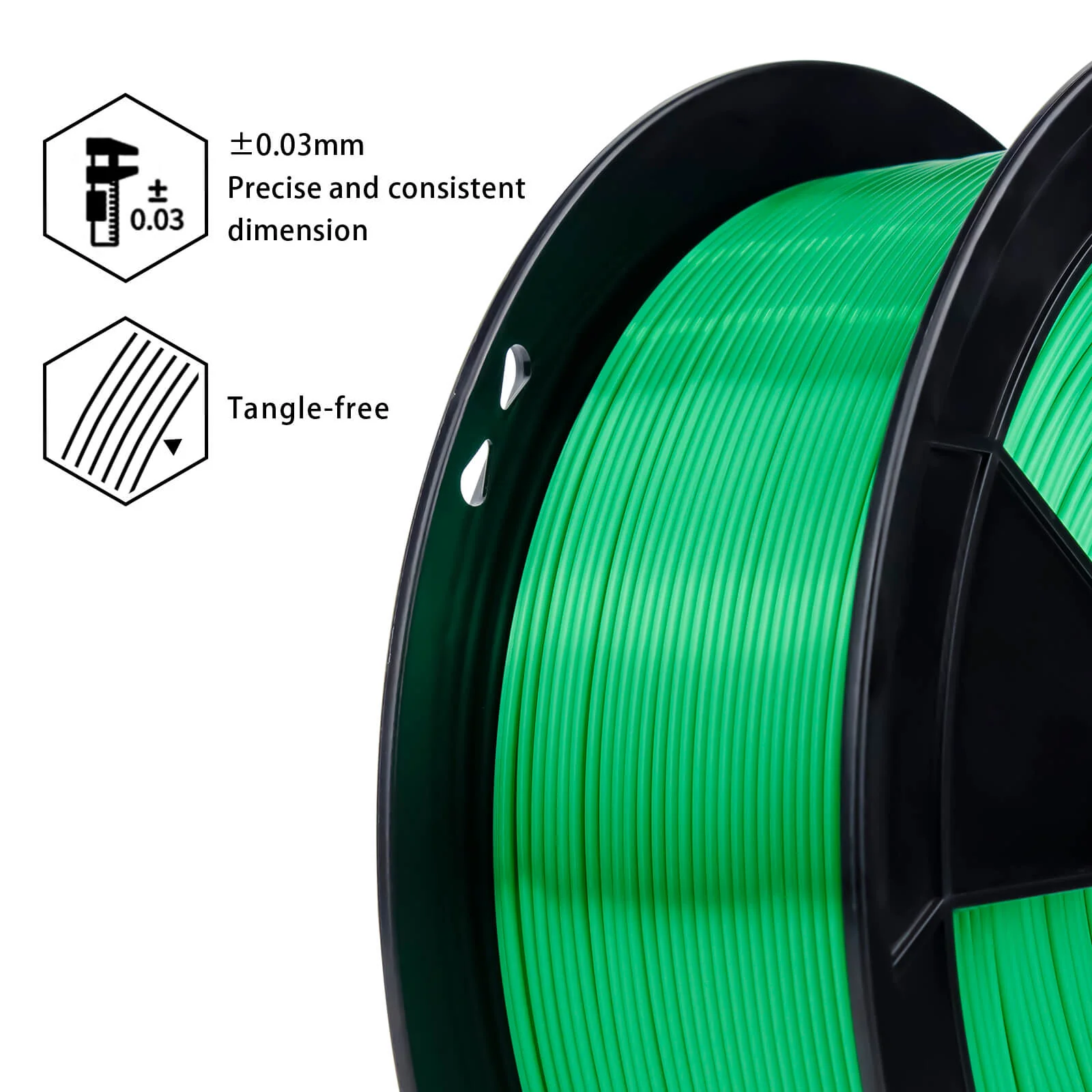 ZIRO Silk PLA Filament 1.75mm, Christmas Green - Image 9