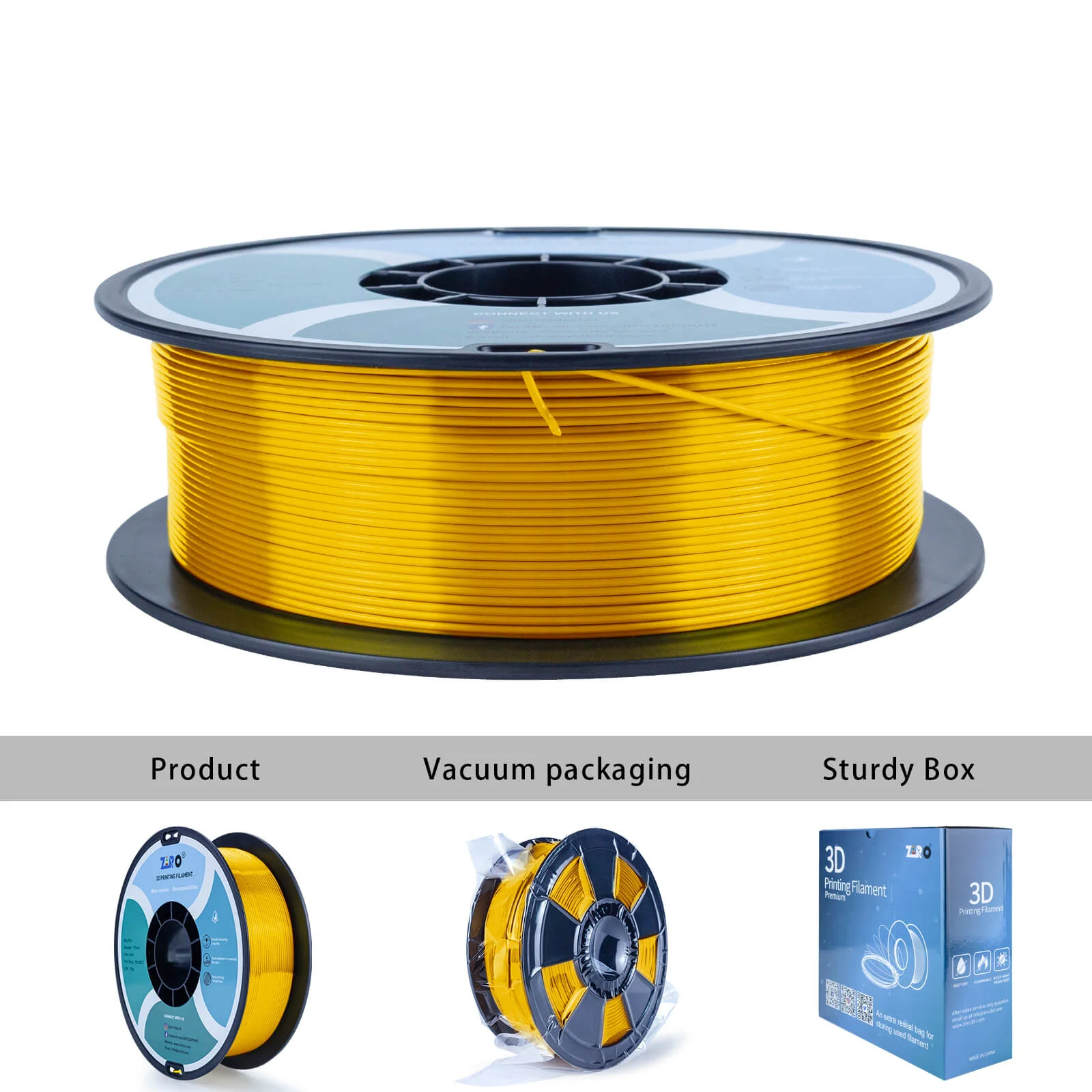 ZIRO Silk PLA Filament 1.75mm, Gold - Image 10