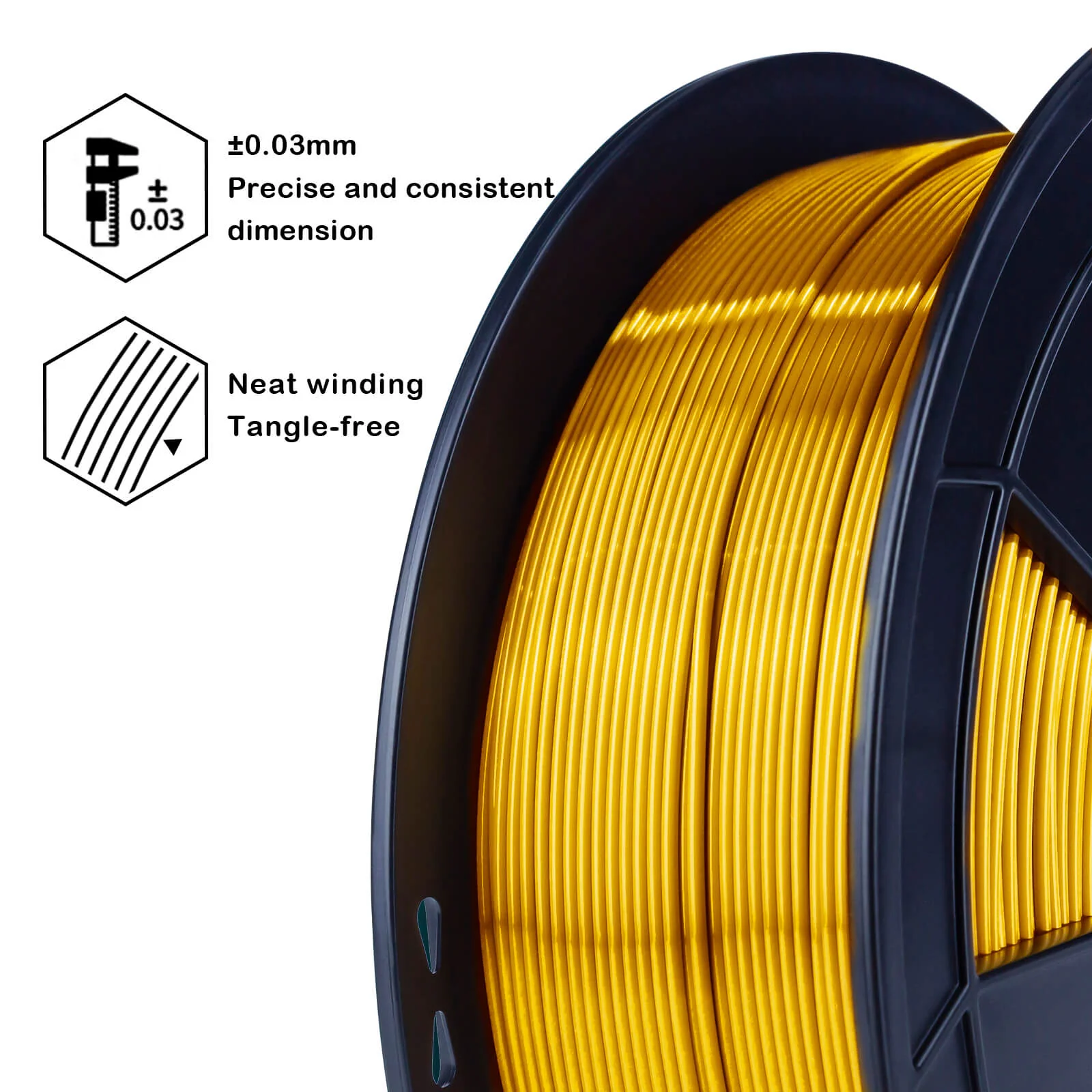 ZIRO Silk PLA Filament 1.75mm, Gold - Image 7