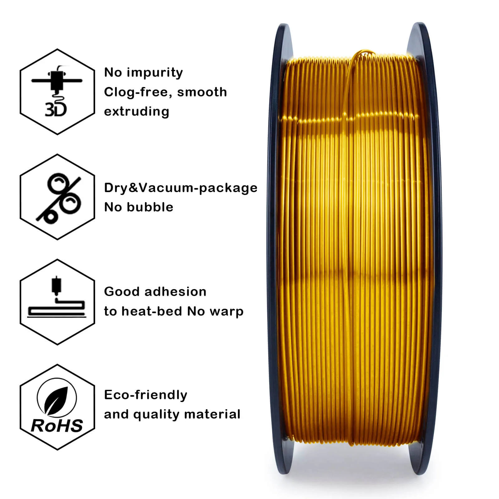 ZIRO Silk PLA Filament 1.75mm, Gold - Image 8