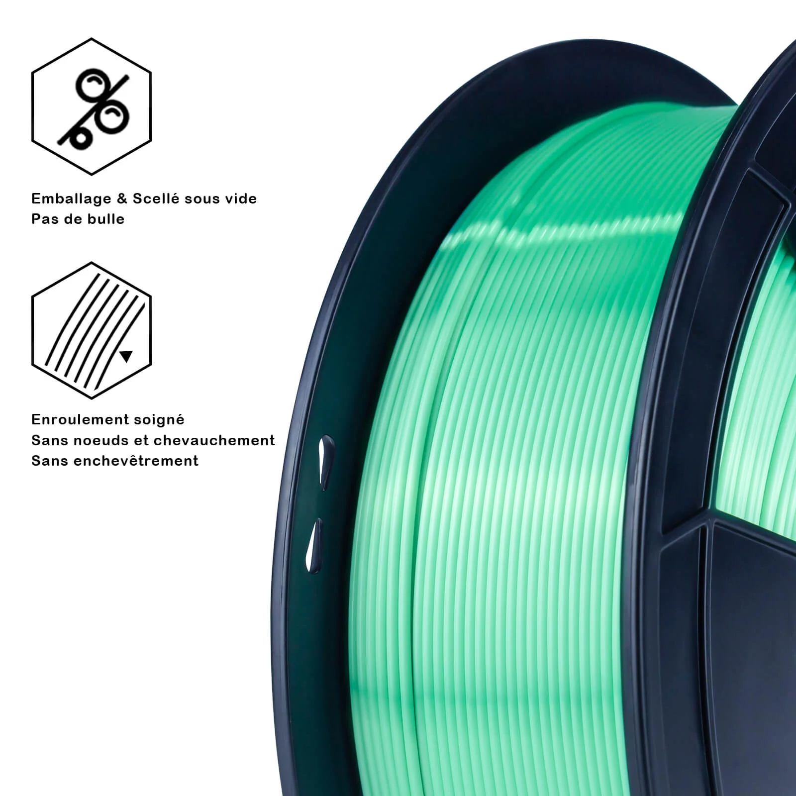 ZIRO Silk PLA Filament 1.75mm, Green - Image 4