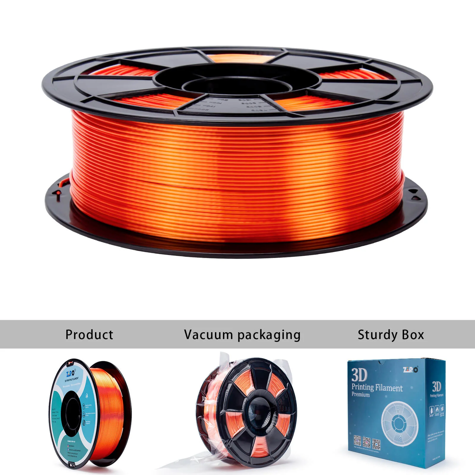 ZIRO Silk PLA Filament 1.75mm, Orange - Image 9