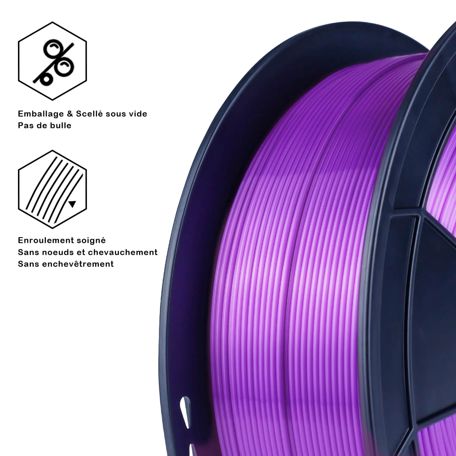 ZIRO Silk PLA Filament 1.75mm, Purple - Image 12