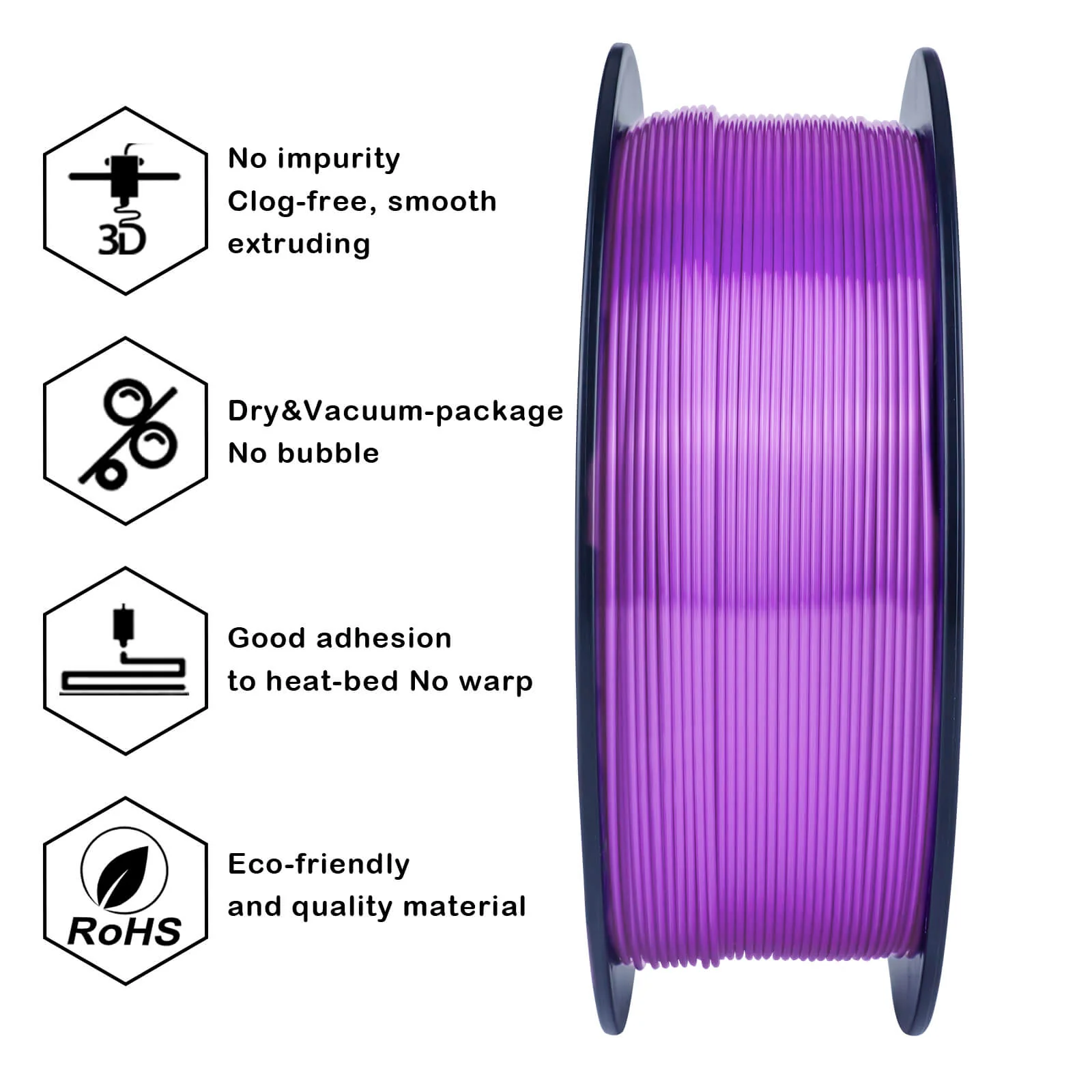 ZIRO Silk PLA Filament 1.75mm, Purple - Image 13
