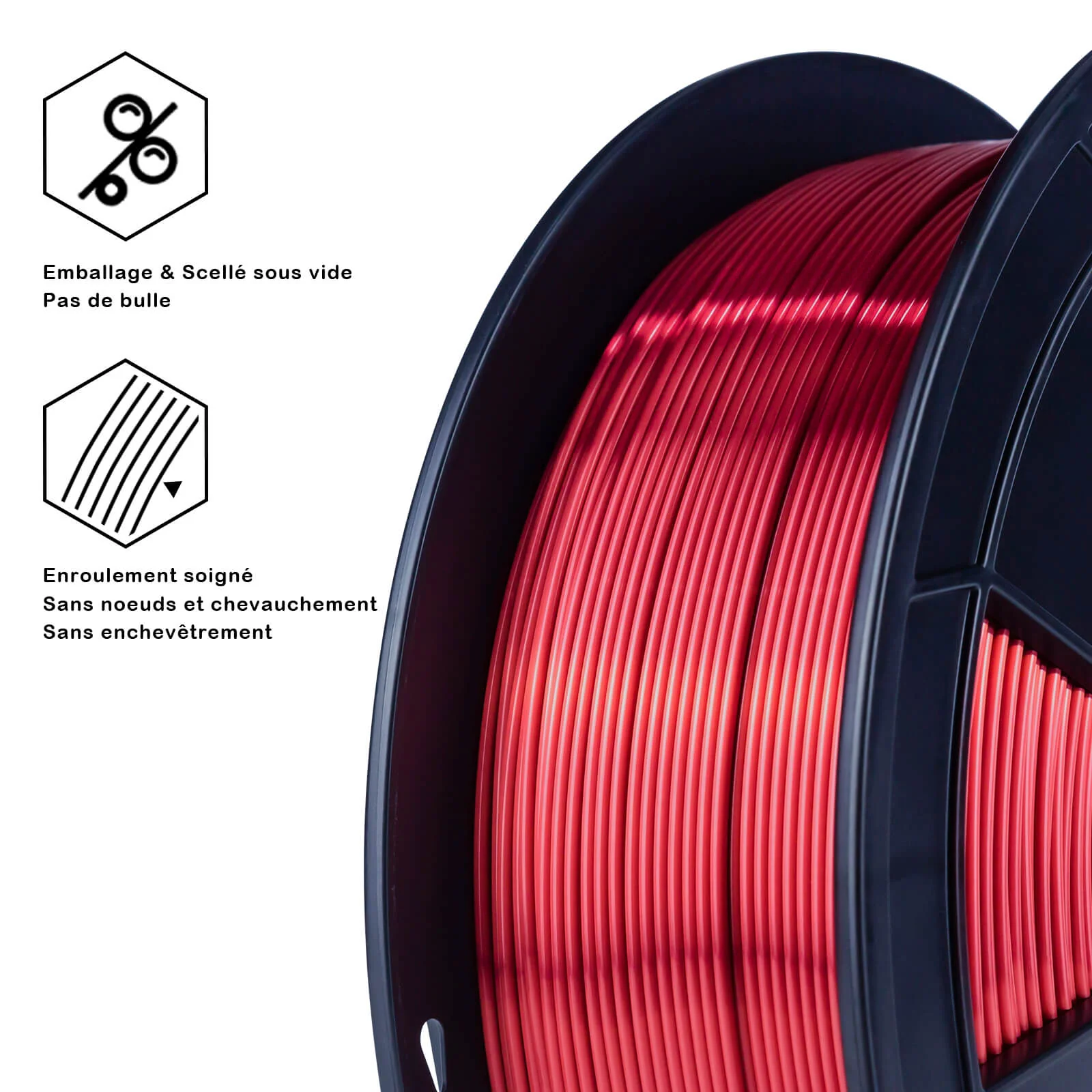 ZIRO Silk PLA Filament 1.75mm, Red - Image 15