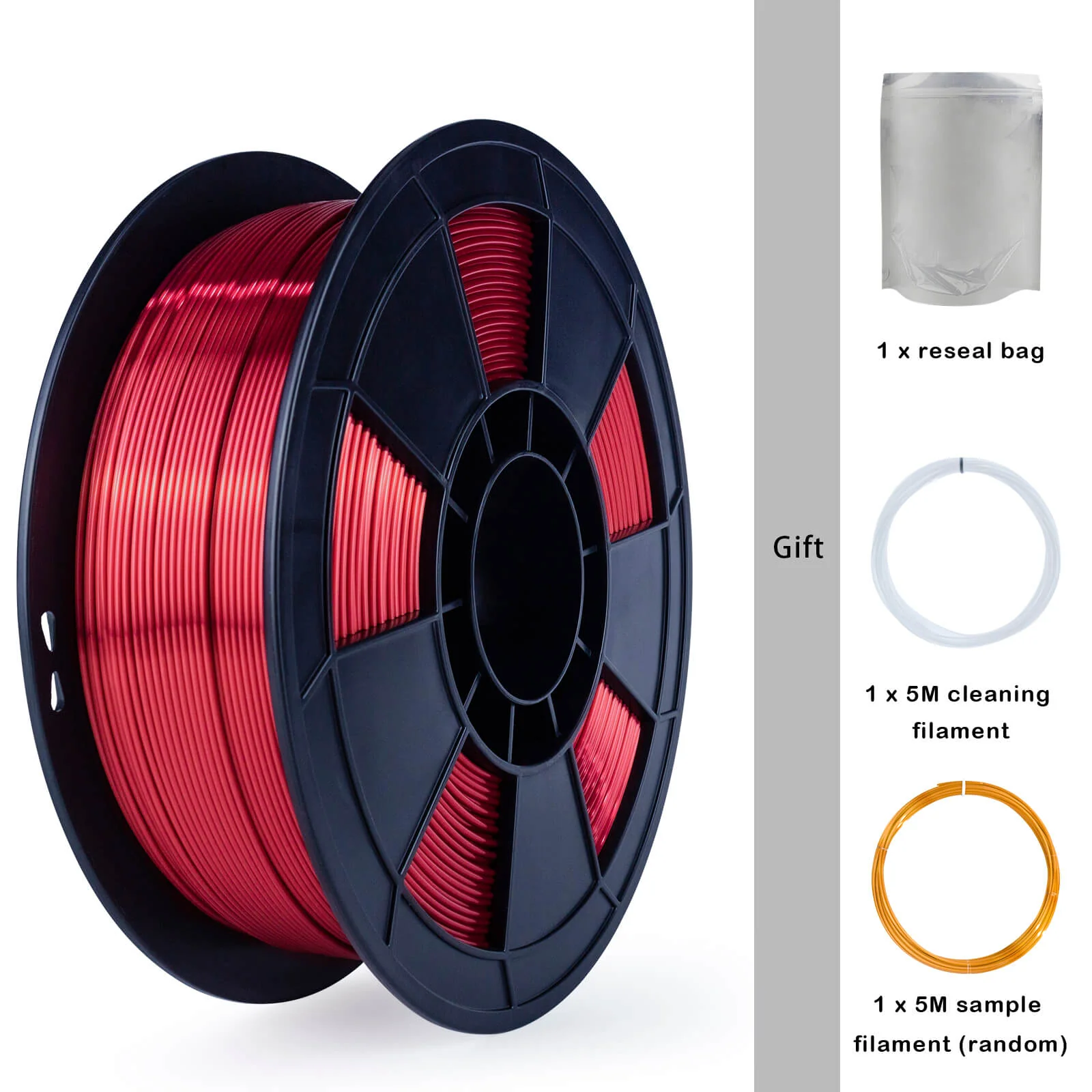 ZIRO Silk PLA Filament 1.75mm, Red - Image 17