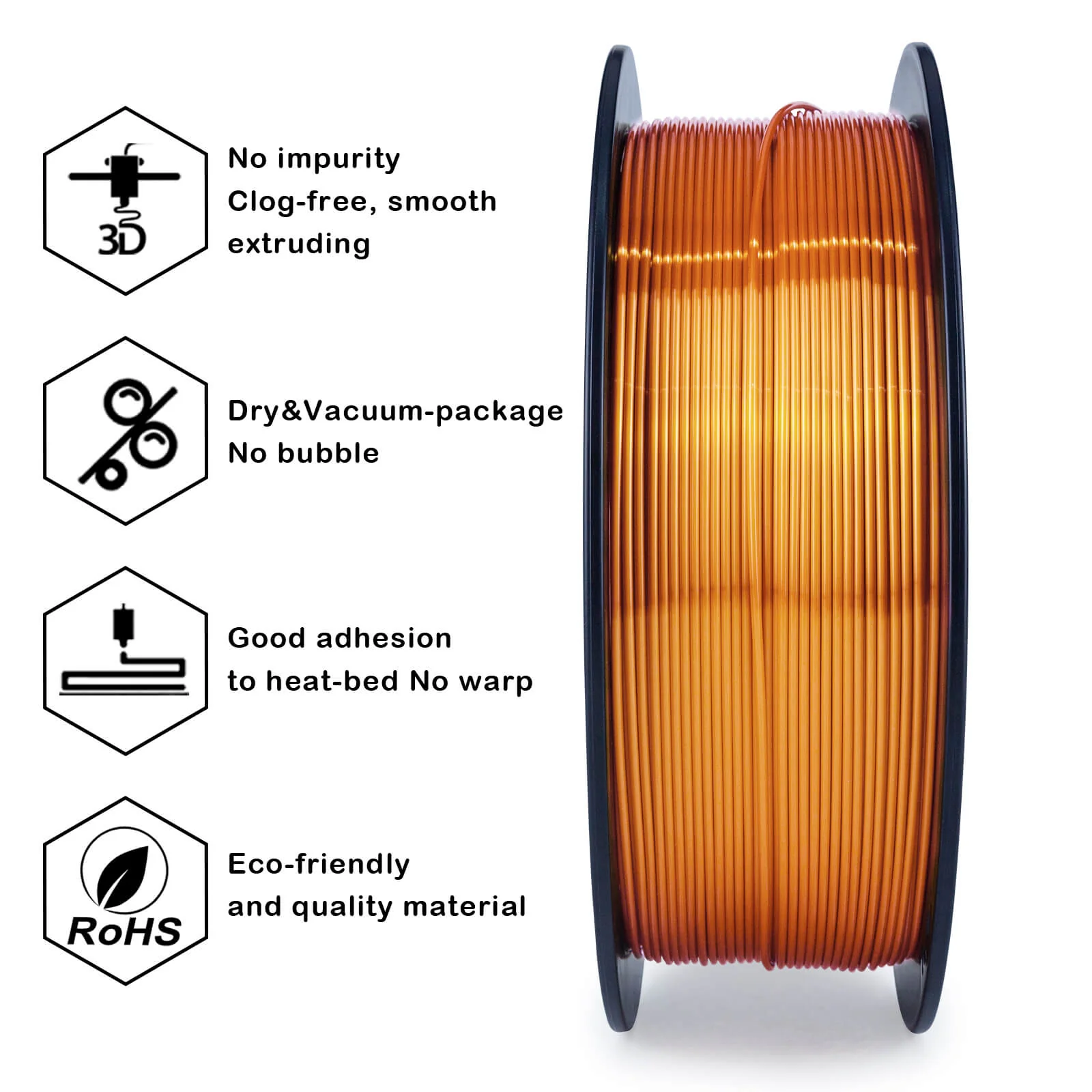 ZIRO Silk PLA Filament 1.75mm, Red Copper - Image 5