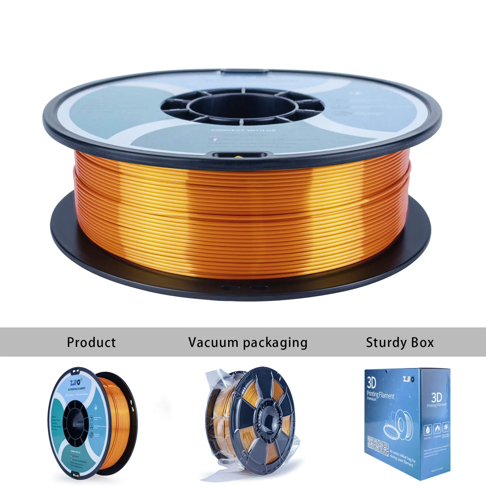 ZIRO Silk PLA Filament 1.75mm, Red Copper - Image 7