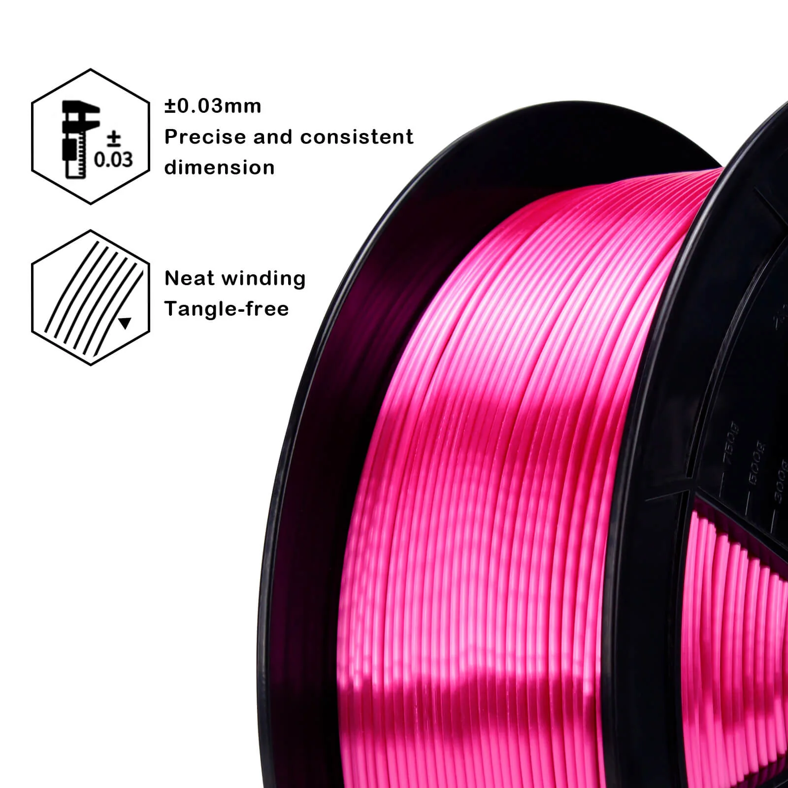 ZIRO Silk PLA Filament 1.75mm, Rose - Image 6