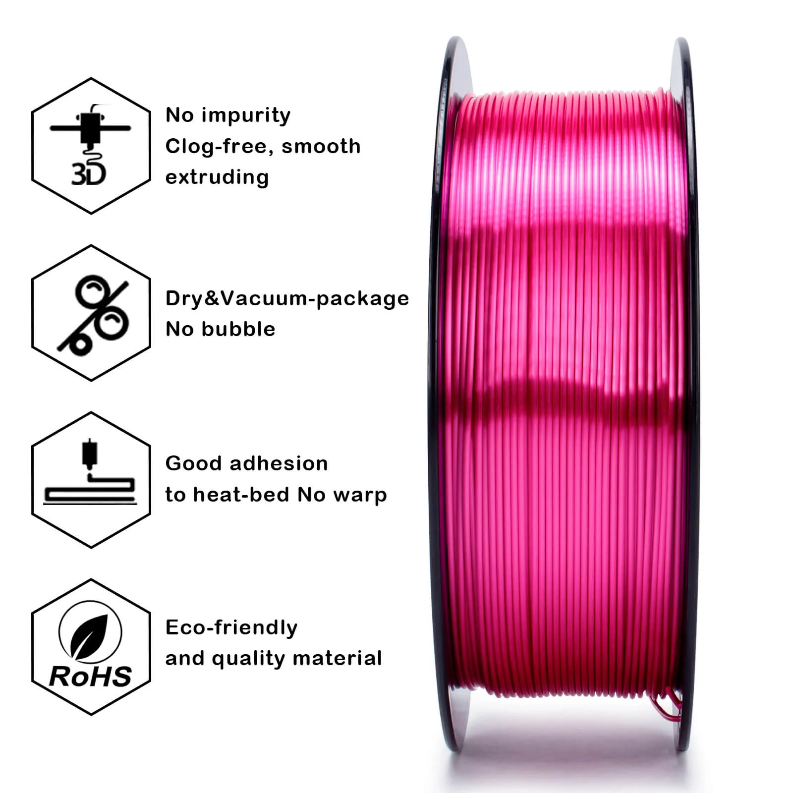 ZIRO Silk PLA Filament 1.75mm, Rose - Image 7