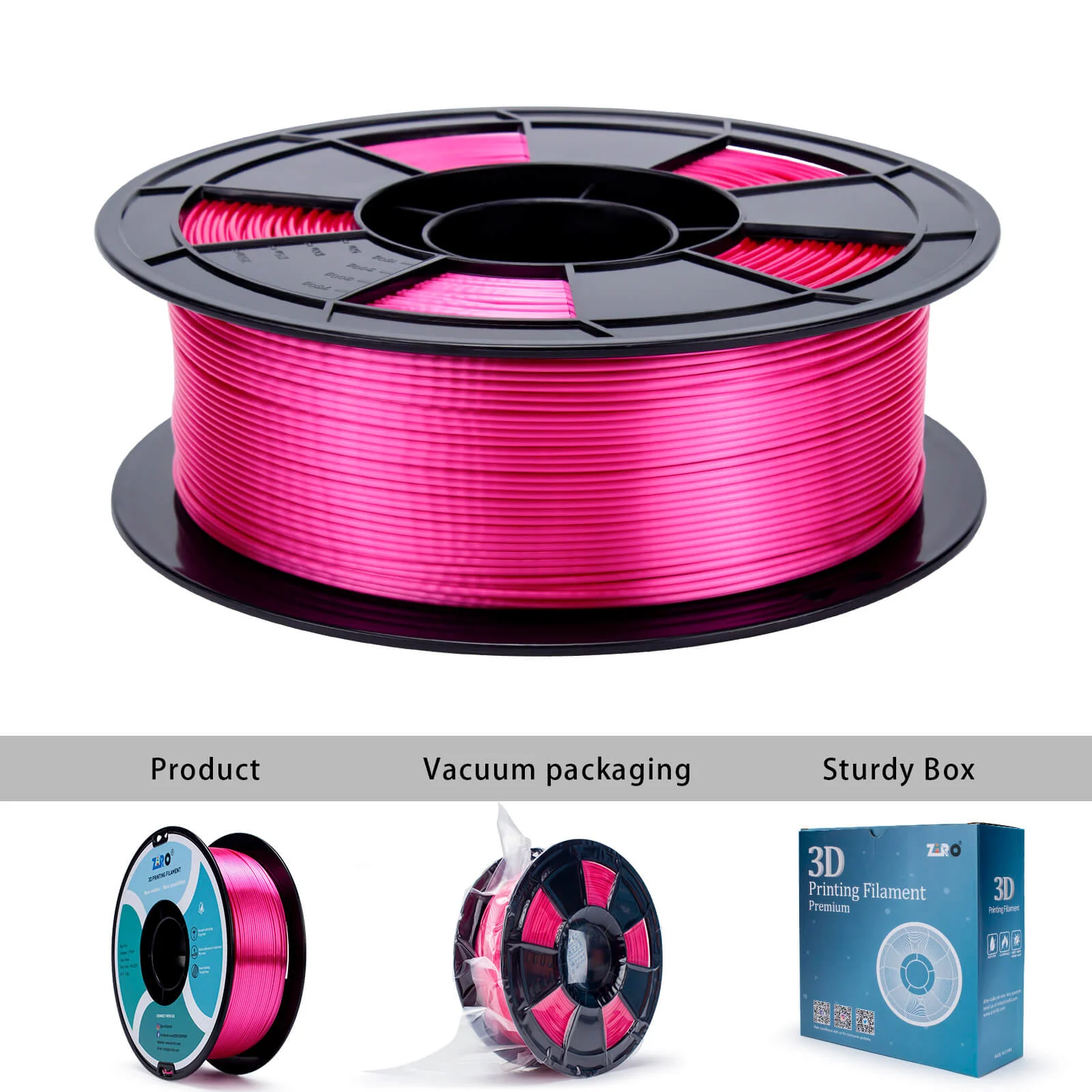 ZIRO Silk PLA Filament 1.75mm, Rose - Image 8