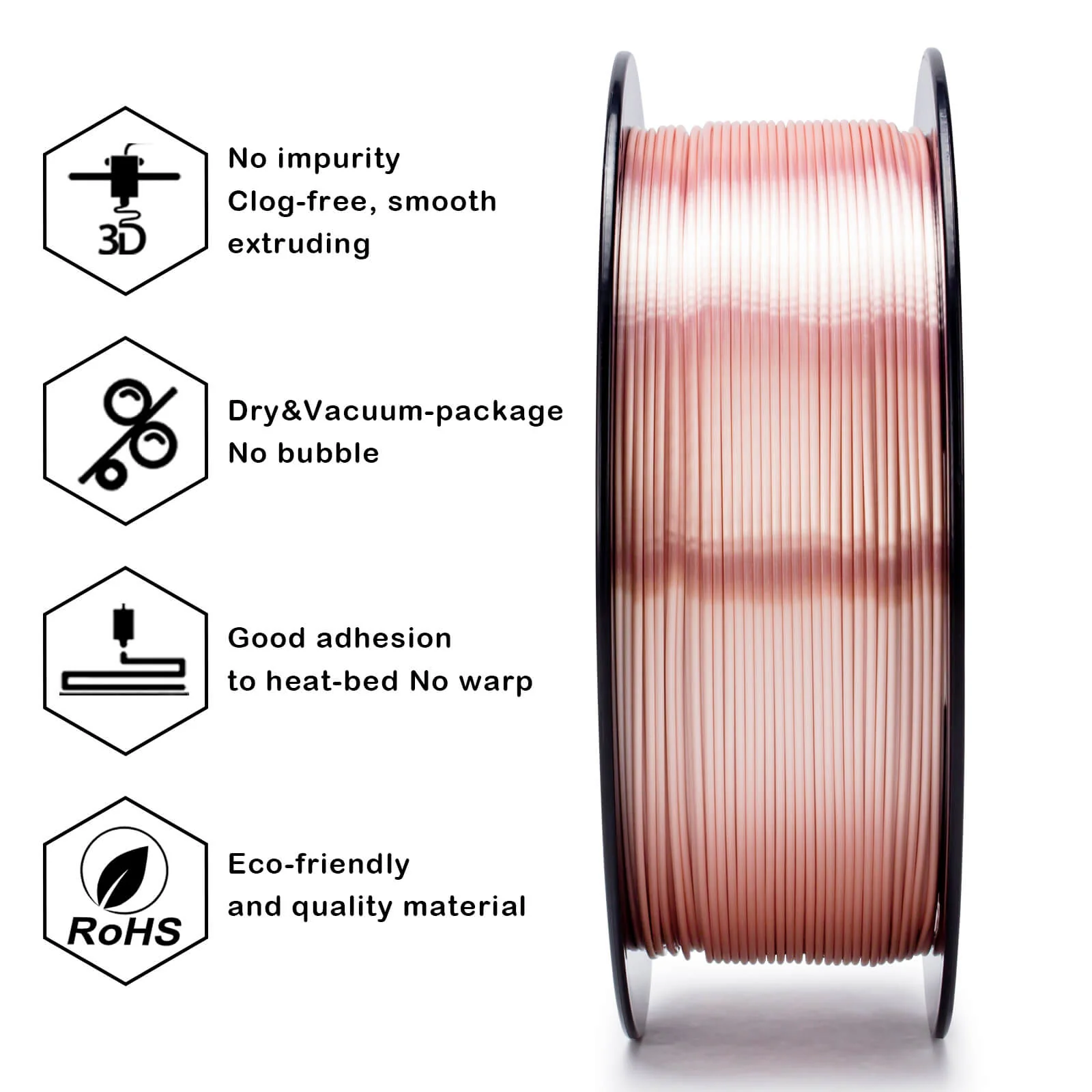 ZIRO Silk PLA Filament 1.75mm, Rose Gold - Image 11