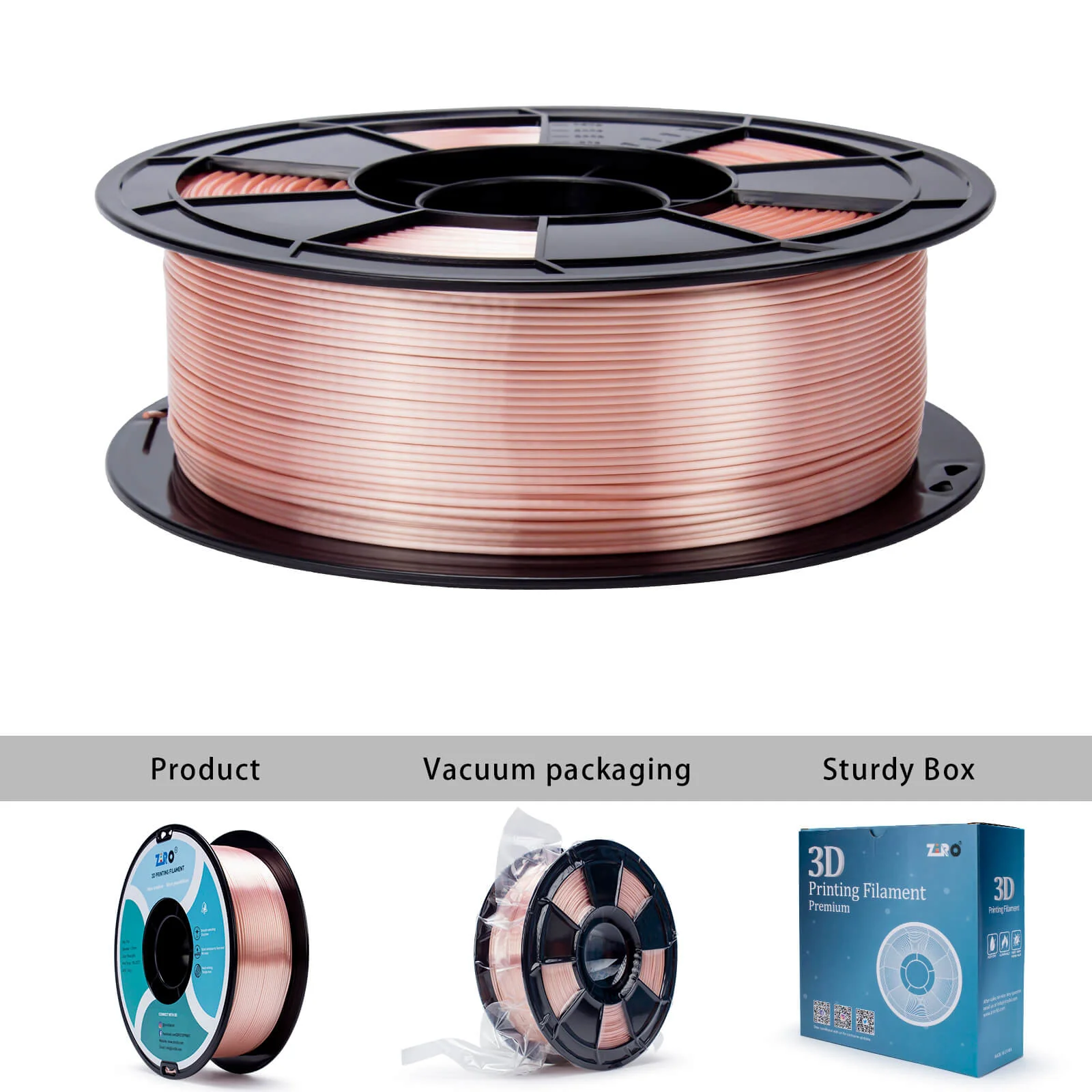 ZIRO Silk PLA Filament 1.75mm, Rose Gold - Image 12