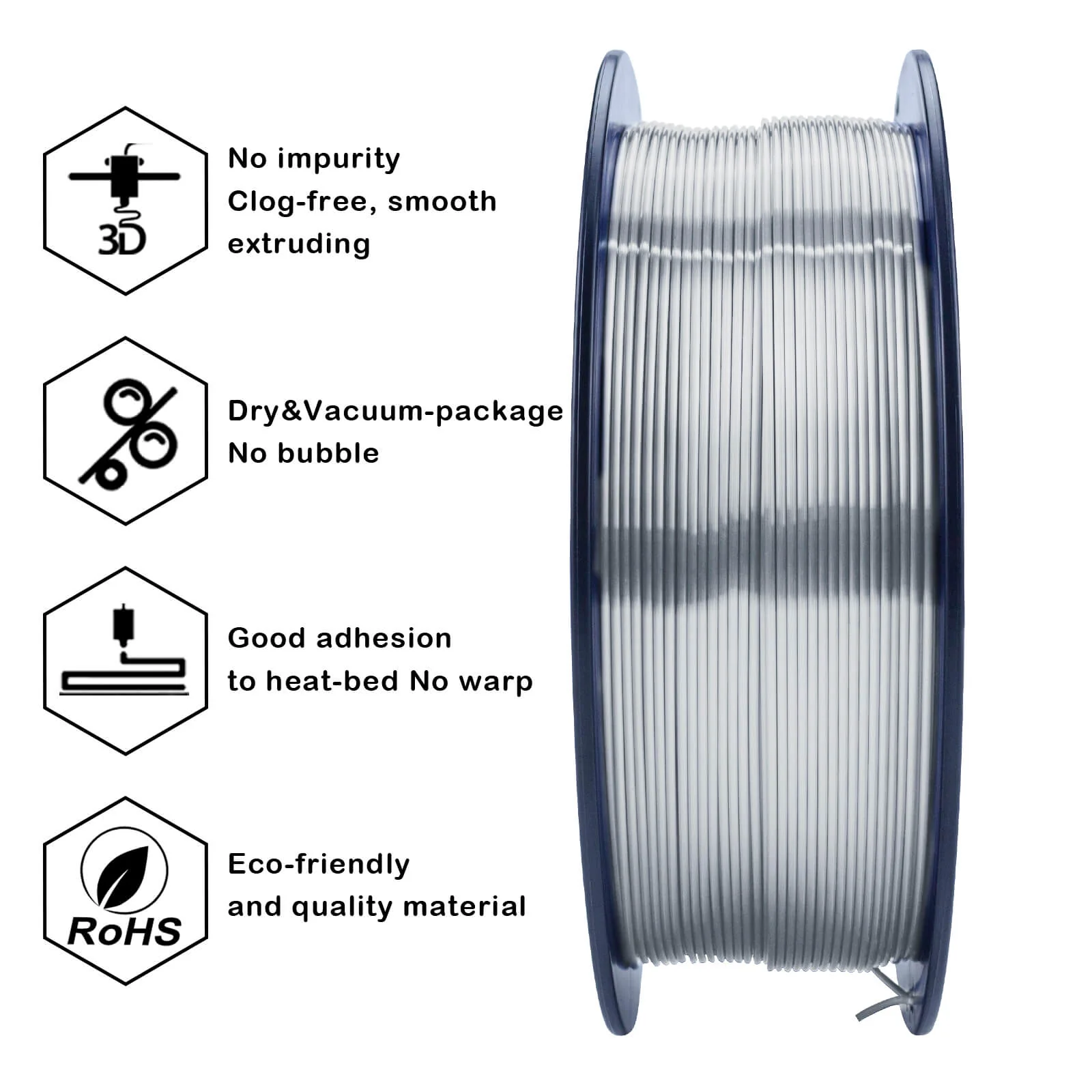ZIRO Silk PLA Filament 1.75mm, Silver - Image 8