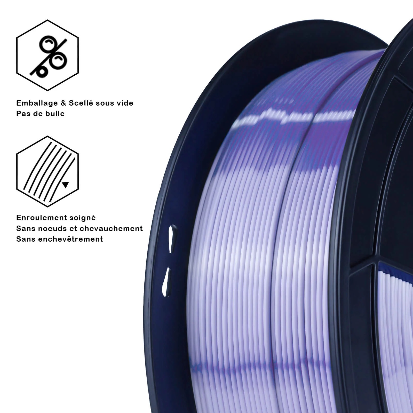 ZIRO Silk PLA Filament 1.75mm, Violet - Image 10