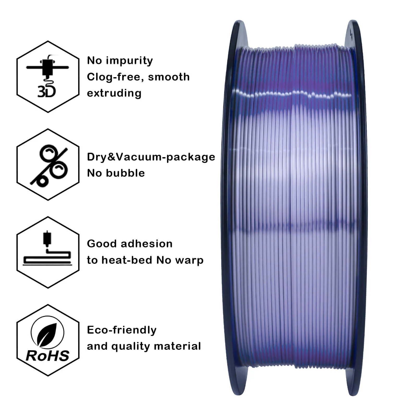 ZIRO Silk PLA Filament 1.75mm, Violet - Image 11