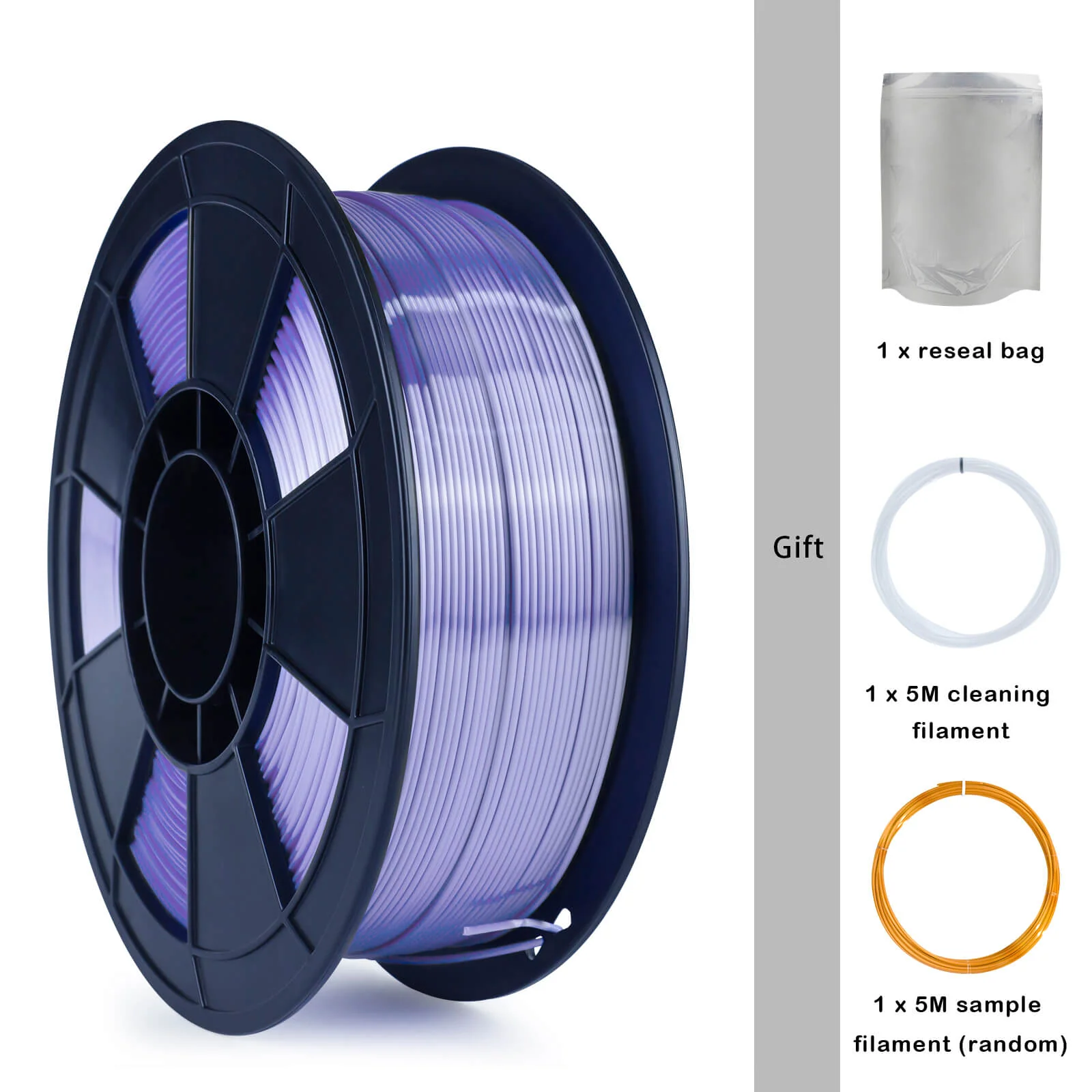 ZIRO Silk PLA Filament 1.75mm, Violet - Image 12