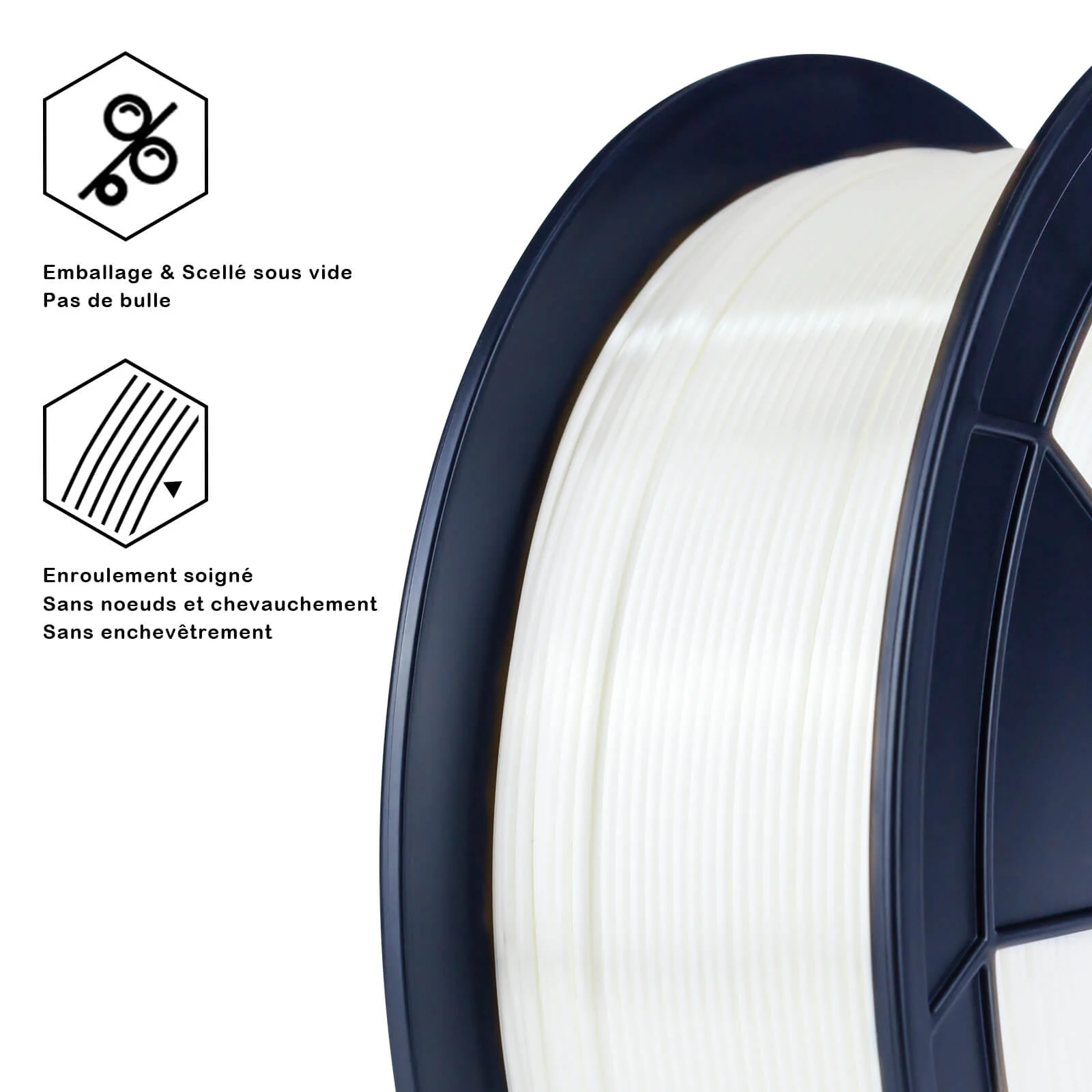 ZIRO Silk PLA Filament 1.75mm, White - Image 12