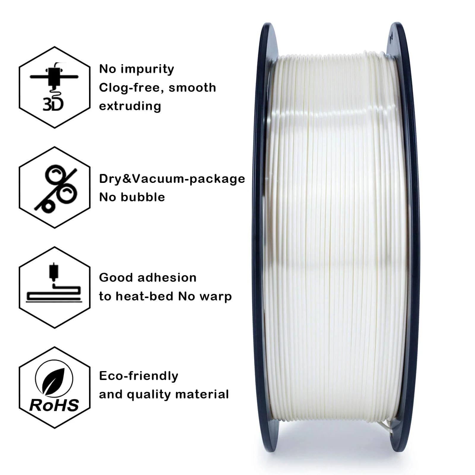 ZIRO Silk PLA Filament 1.75mm, White - Image 13