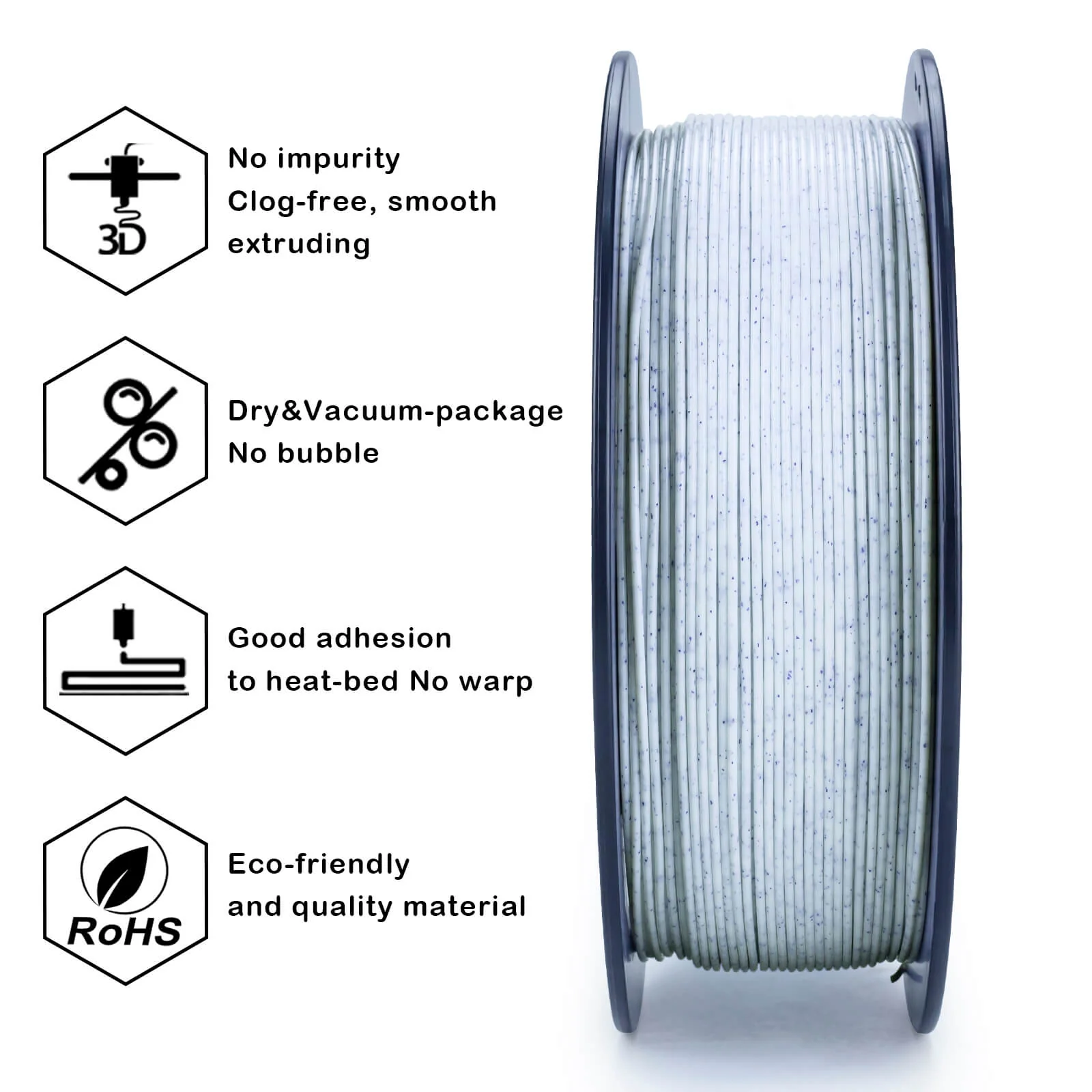 ZIRO Stone PLA Filament 1.75mm, Blue and White - Image 7