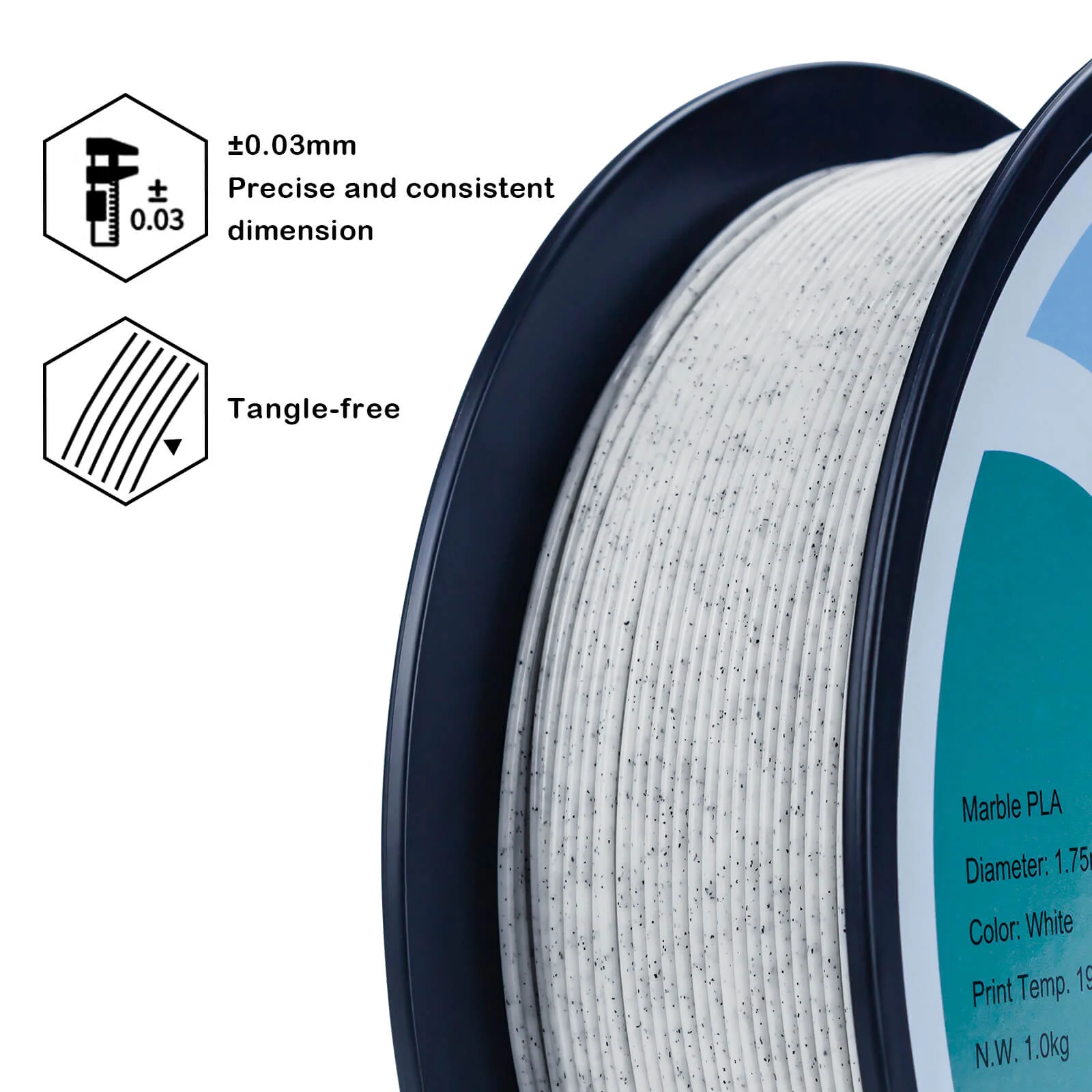 ZIRO Stone PLA Filament 1.75mm, Marble - Image 5