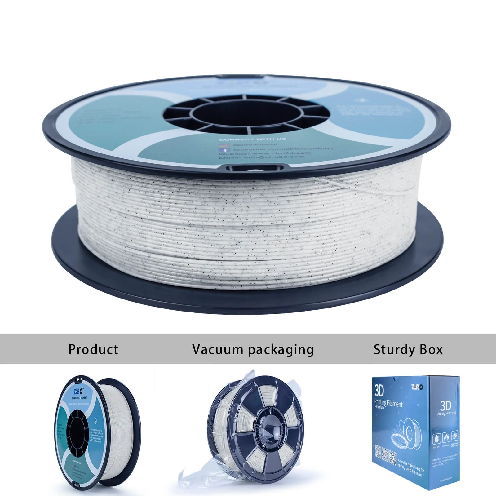 ZIRO Stone PLA Filament 1.75mm, Marble - Image 8