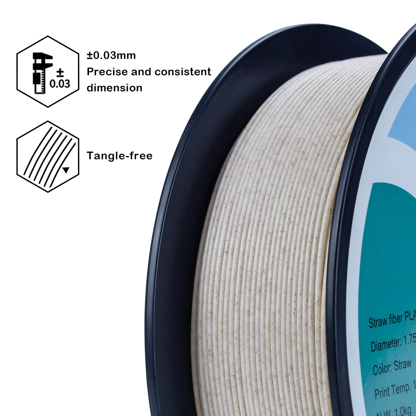 ZIRO Stone PLA Filament 1.75mm, Straw - Image 12