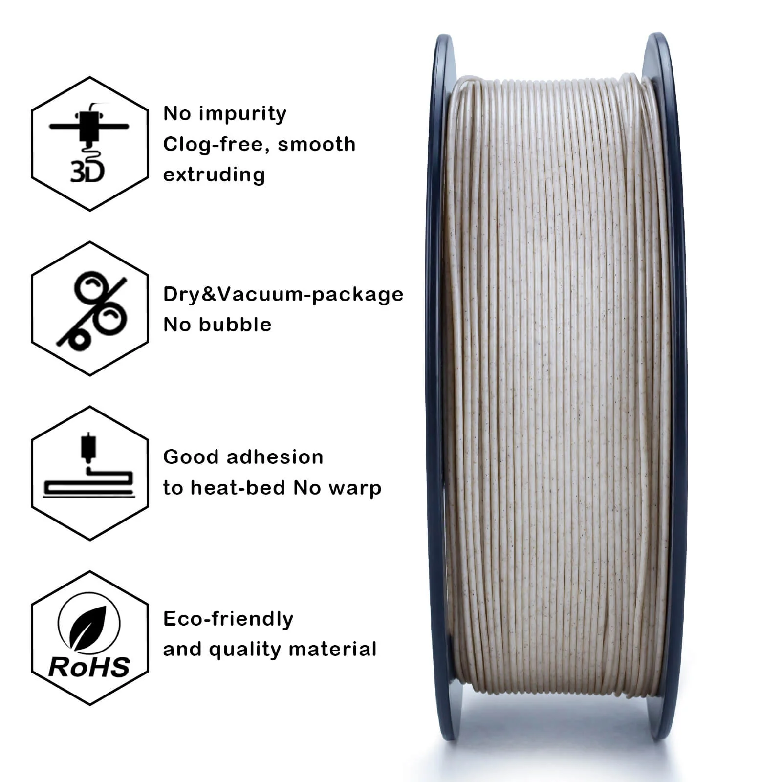 ZIRO Stone PLA Filament 1.75mm, Straw - Image 13