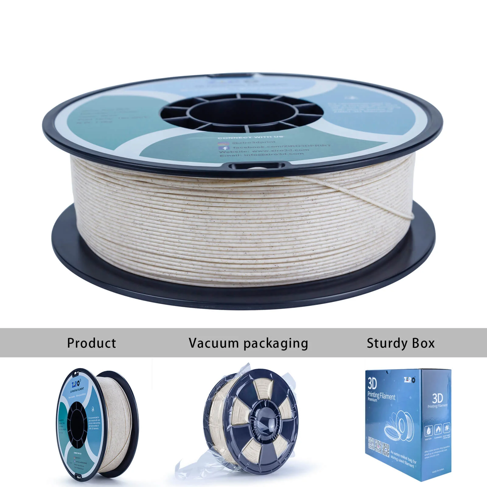 ZIRO Stone PLA Filament 1.75mm, Straw - Image 15