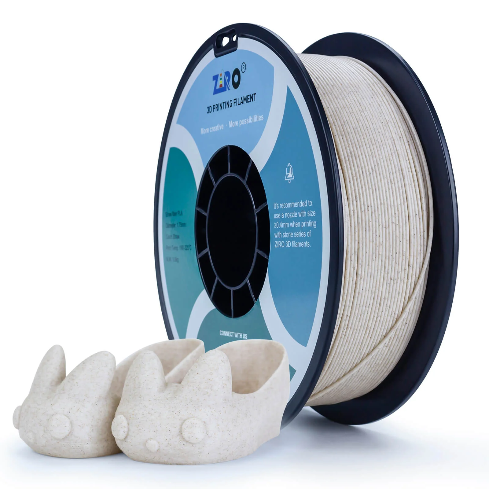 ZIRO Stone PLA Filament 1.75mm, Straw - Image 4