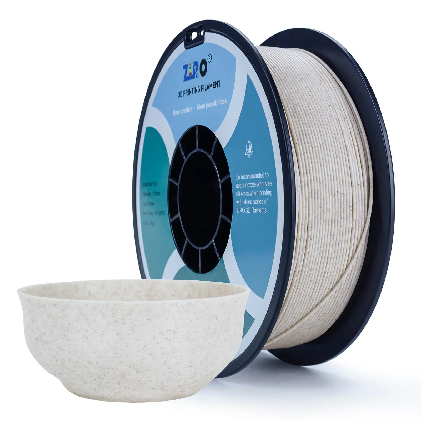 ZIRO Stone PLA Filament 1.75mm, Straw - Image 6