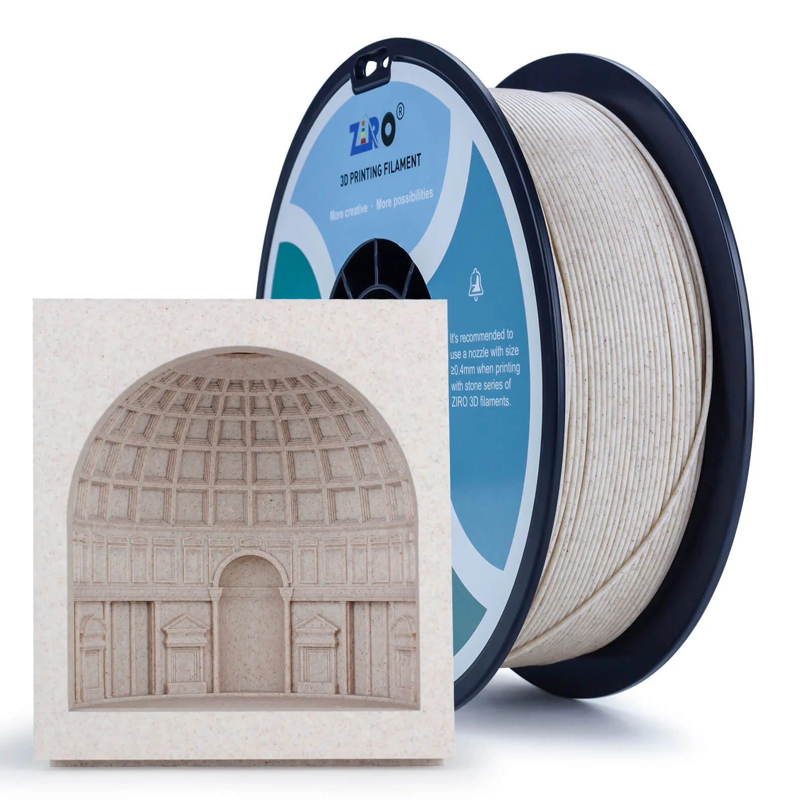 ZIRO Stone PLA Filament 1.75mm, Straw - Image 8