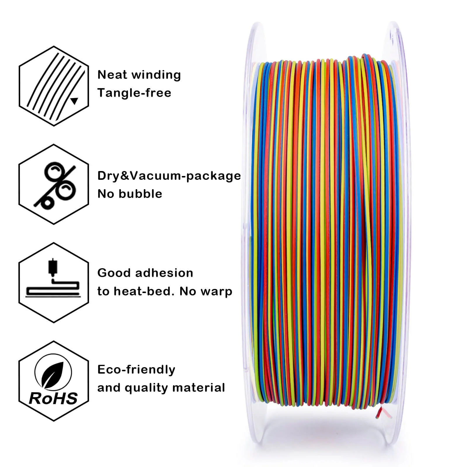 ZIRO Stripes Matte PLA Fast Color Change Filament 1.75mm 1kg/2.2lb Spool , Carnival Stripes - Image 8