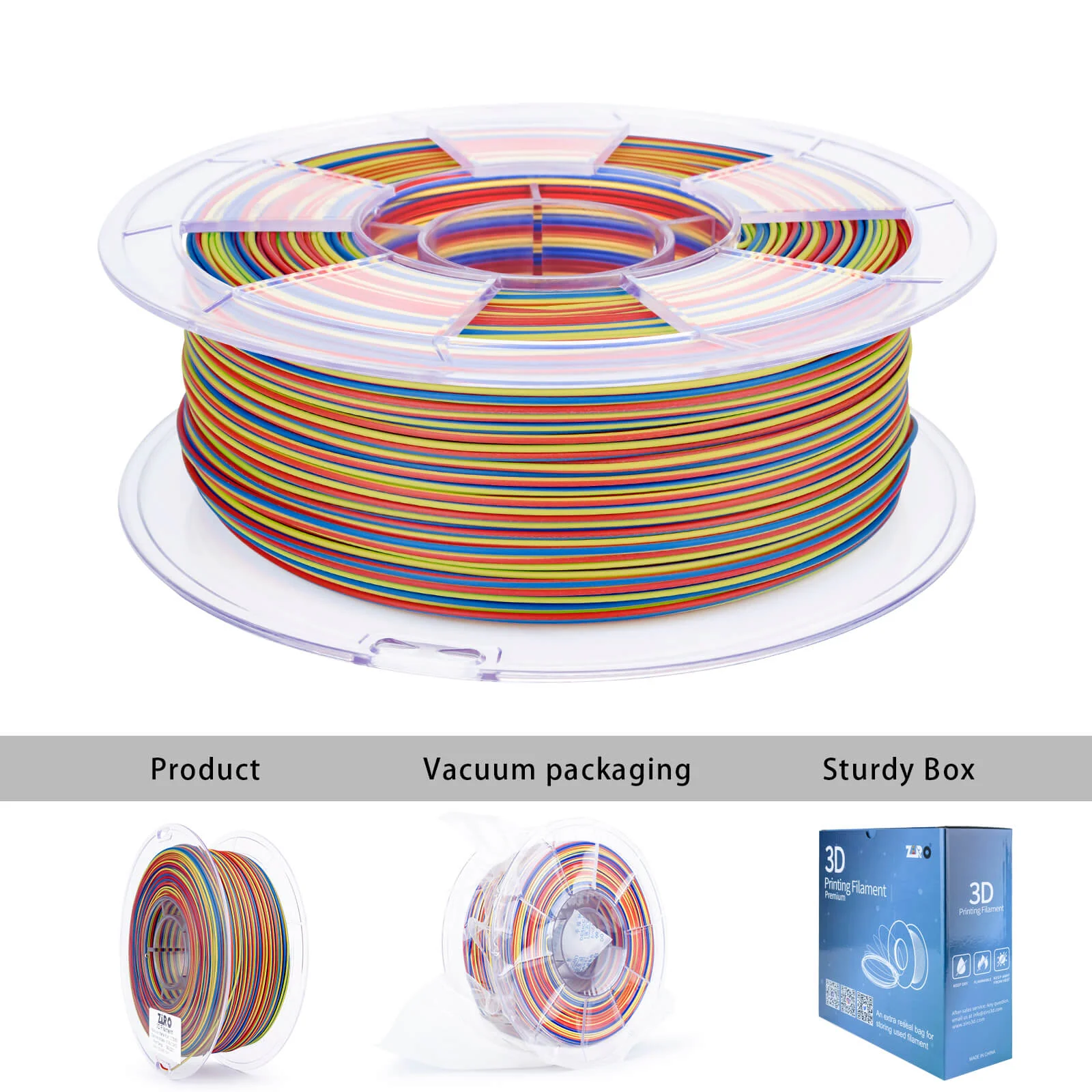 ZIRO Stripes Matte PLA Fast Color Change Filament 1.75mm 1kg/2.2lb Spool , Carnival Stripes - Image 9