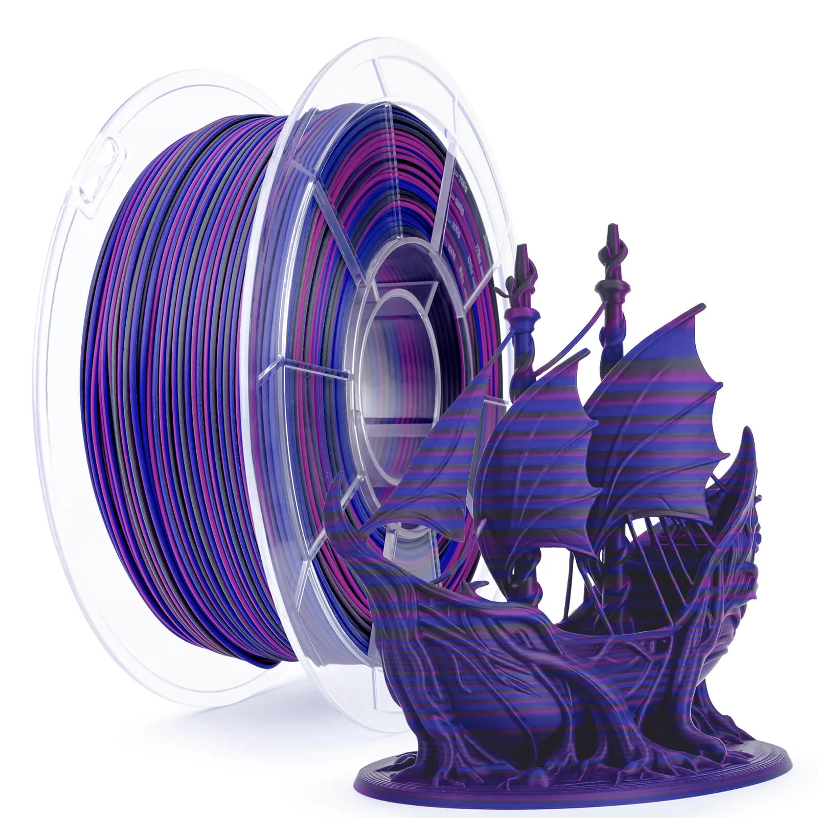 ZIRO Stripes Matte PLA Fast Color Change Filament 1.75mm 1kg/2.2lb Spool , Indigo Stripes - Image 3