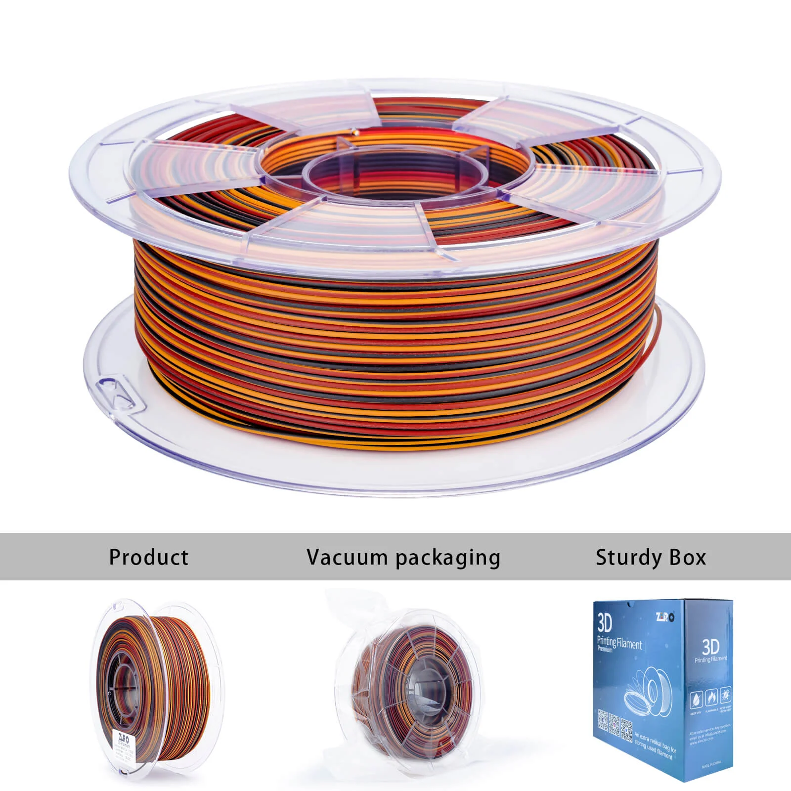 ZIRO Stripes Matte PLA Fast Color Change Filament 1.75mm 1kg/2.2lb Spool , Lava Stripes - Image 6