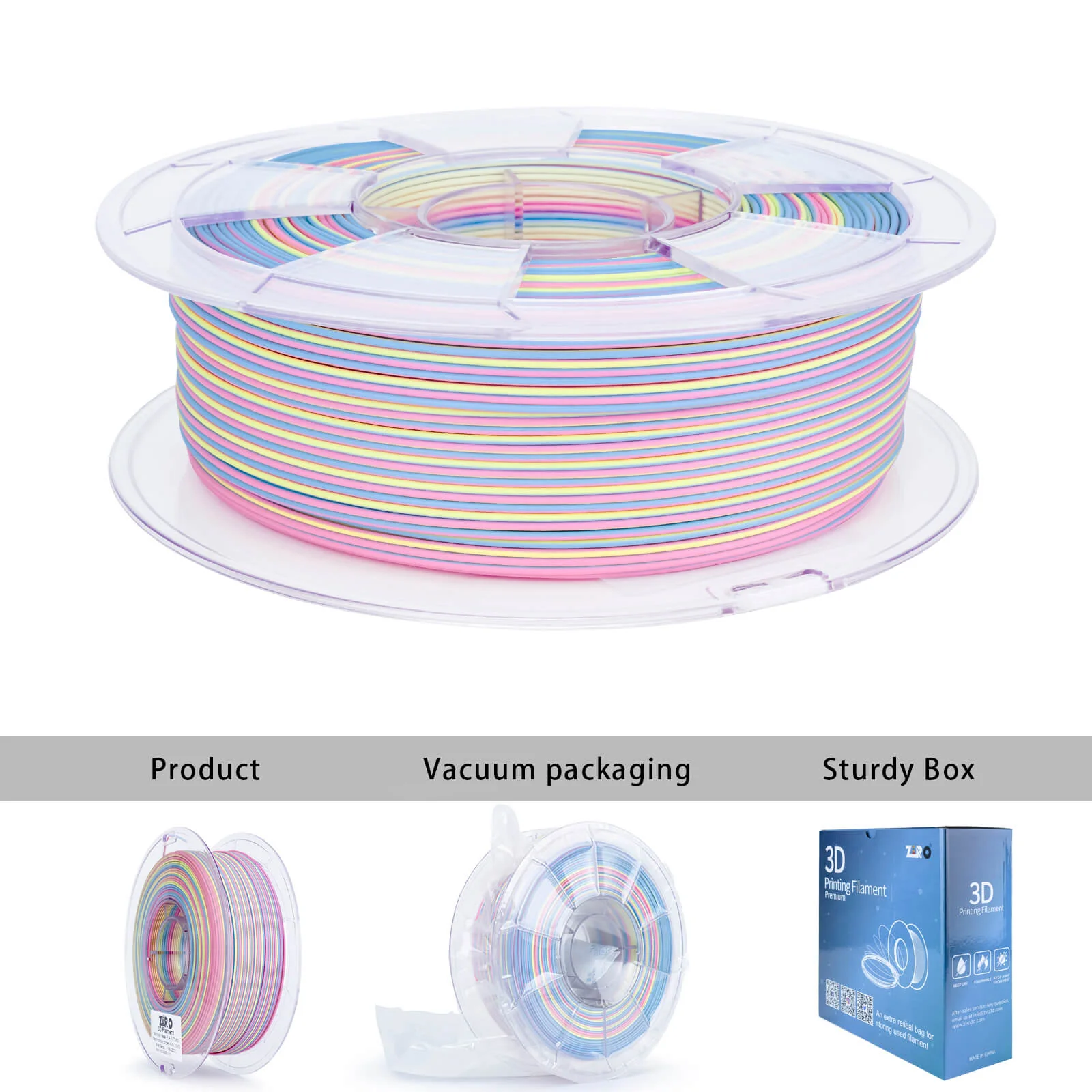 ZIRO Stripes Matte PLA Fast Color Change Filament 1.75mm 1kg/2.2lb Spool , Marshmallow Stripes - Image 13