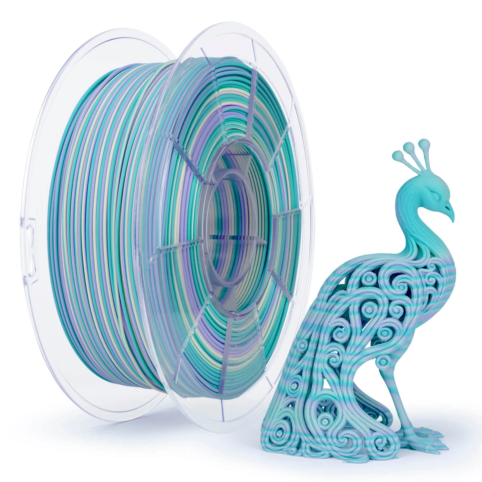ZIRO Stripes Matte PLA Fast Color Change Filament 1.75mm 1kg/2.2lb Spool , Mermaid Stripes - Image 3