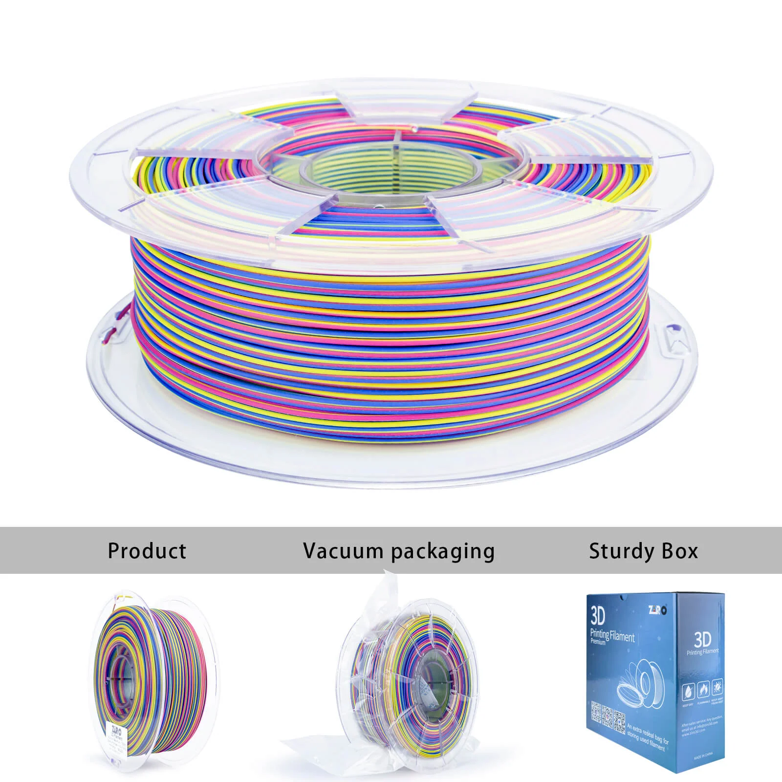 ZIRO Stripes Matte PLA Fast Color Change Filament 1.75mm 1kg/2.2lb Spool , Spectrum Stripes - Image 6