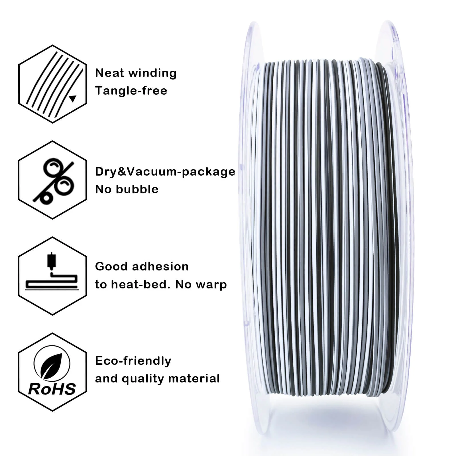 ZIRO Stripes Matte PLA Fast Color Change Filament 1.75mm 1kg/2.2lb Spool , Zebra Stripes - Image 8