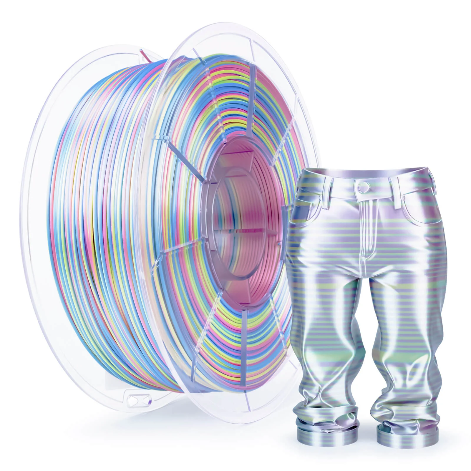 ZIRO Stripes Silk PLA Glossy Multicolors Filament 1.75mm 1kg/2.2lb Spool , Hologram Stripes - Image 3