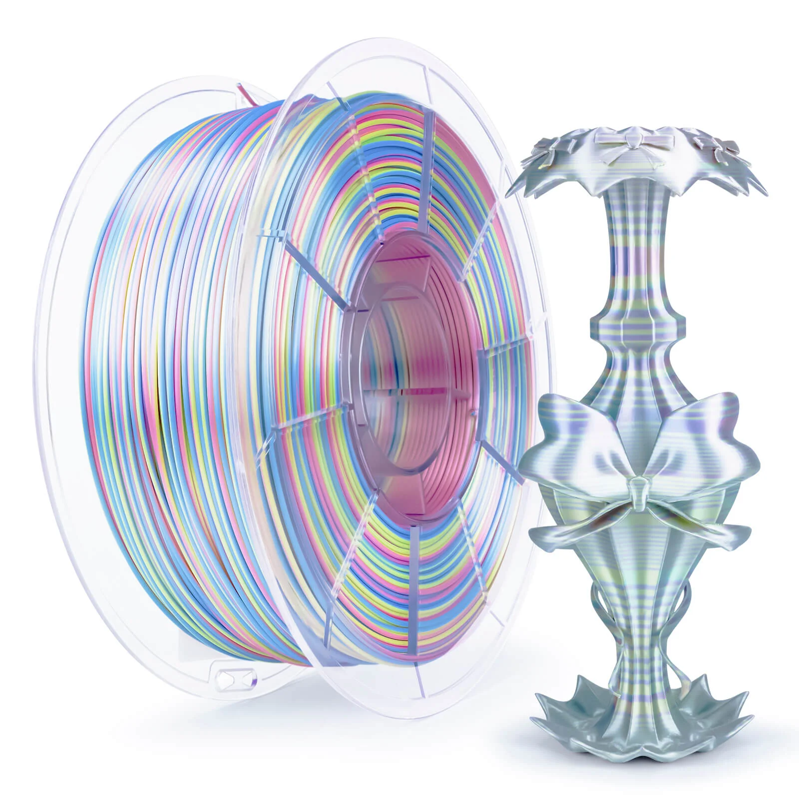 ZIRO Stripes Silk PLA Glossy Multicolors Filament 1.75mm 1kg/2.2lb Spool , Hologram Stripes - Image 6