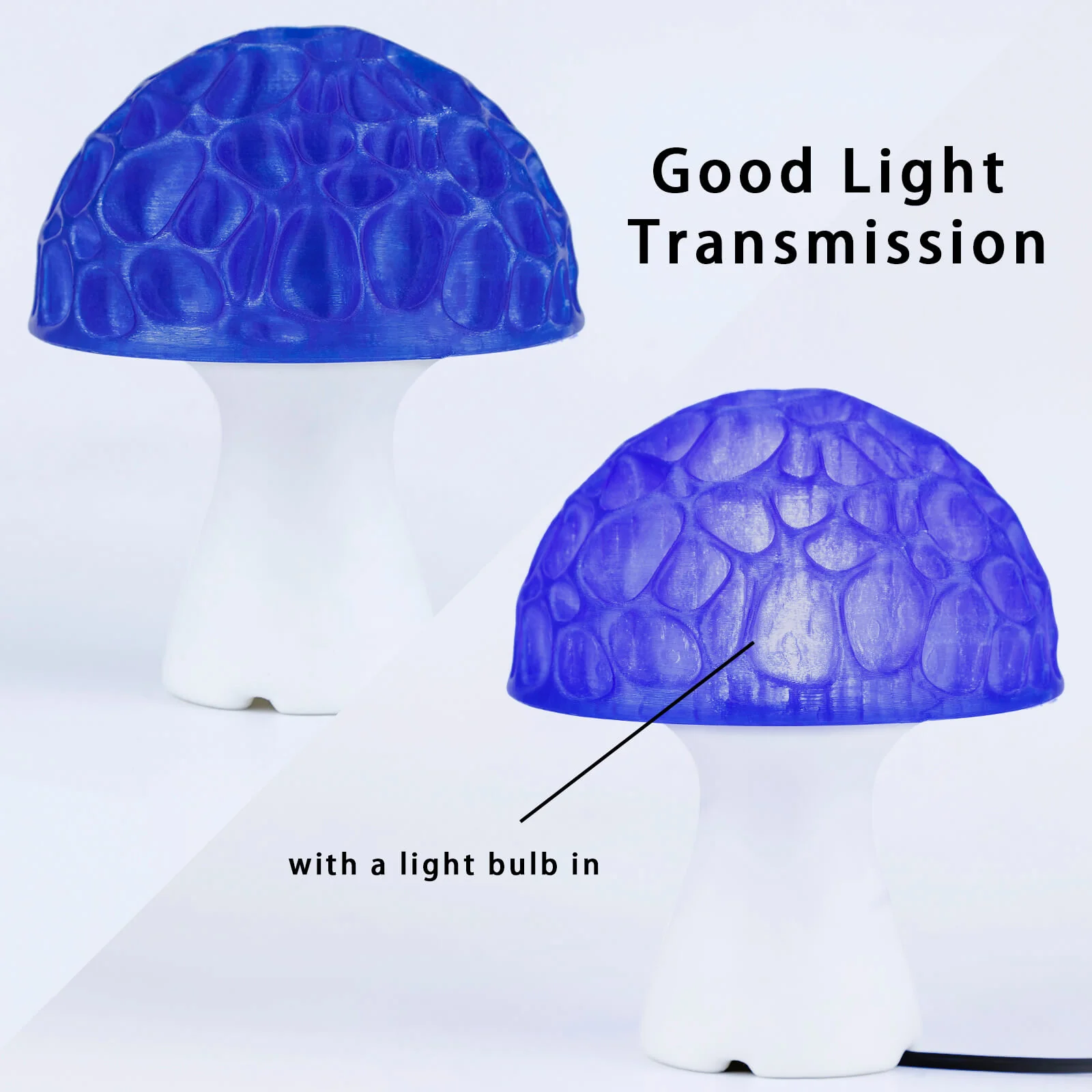 ZIRO Translucent PLA Filament 1.75mm, Translucent Blue - Image 3