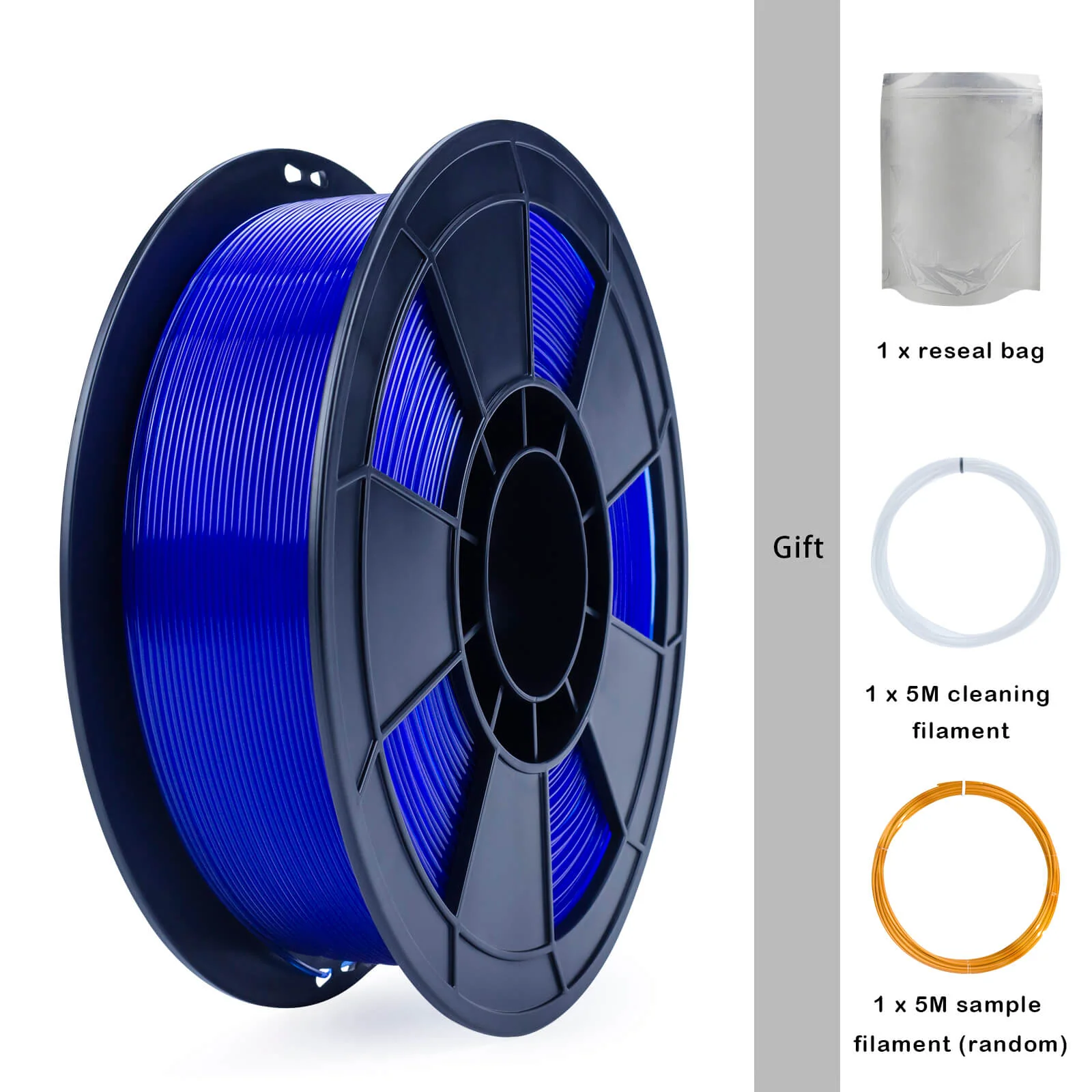ZIRO Translucent PLA Filament 1.75mm, Translucent Blue - Image 7
