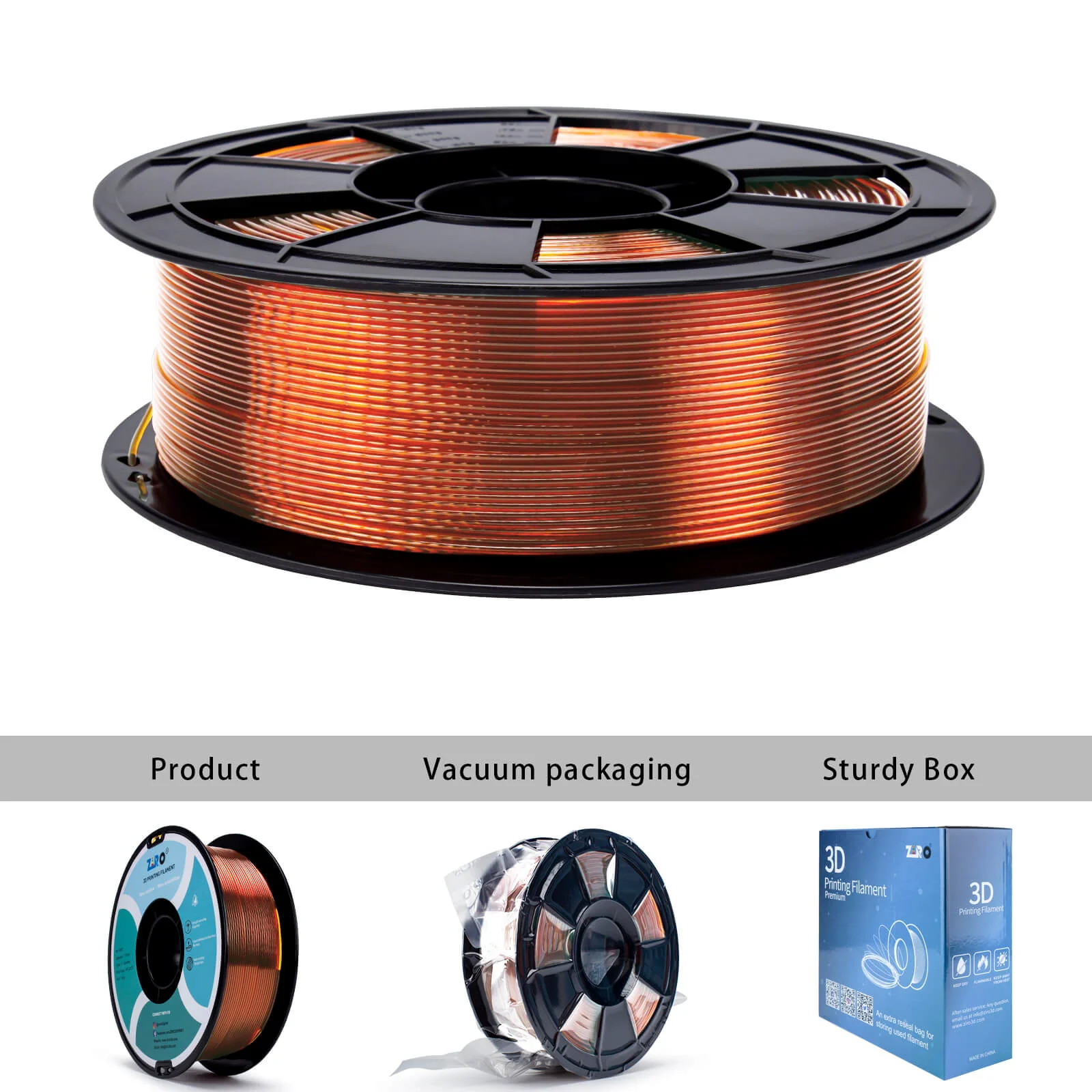 ZIRO Translucent PLA Filament 1.75mm, Translucent Caramel - Image 9