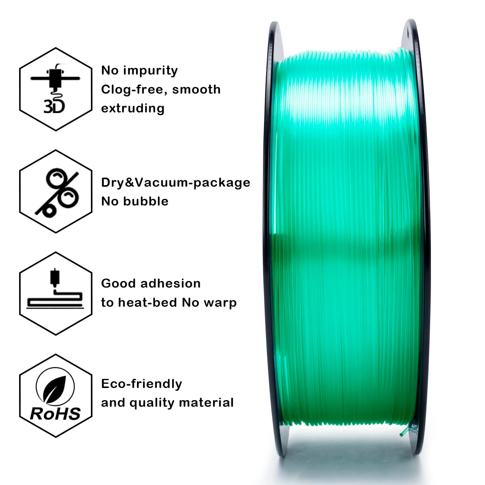 ZIRO Translucent PLA Filament 1.75mm, Translucent Cyan - Image 11